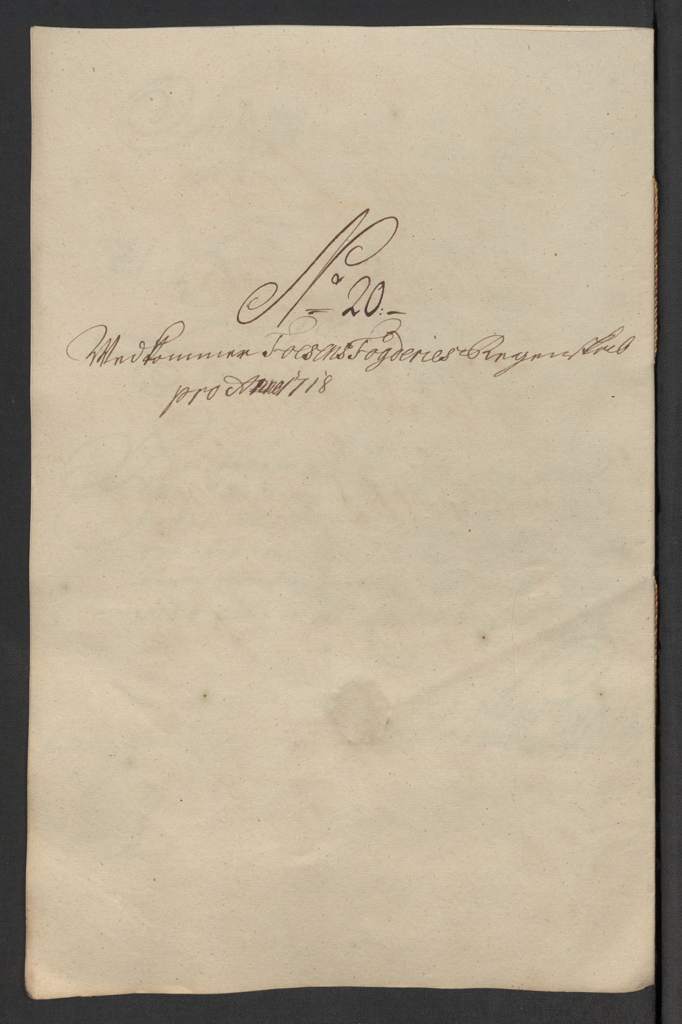 Rentekammeret inntil 1814, Reviderte regnskaper, Fogderegnskap, RA/EA-4092/R57/L3866: Fogderegnskap Fosen, 1718, p. 154