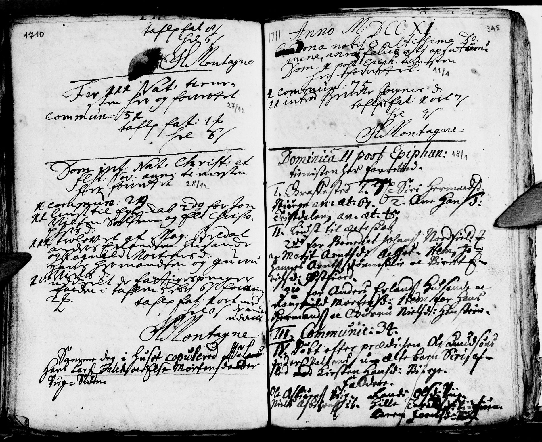 Ministerialprotokoller, klokkerbøker og fødselsregistre - Nordland, SAT/A-1459/812/L0172: Parish register (official) no. 812A01, 1677-1718, p. 345