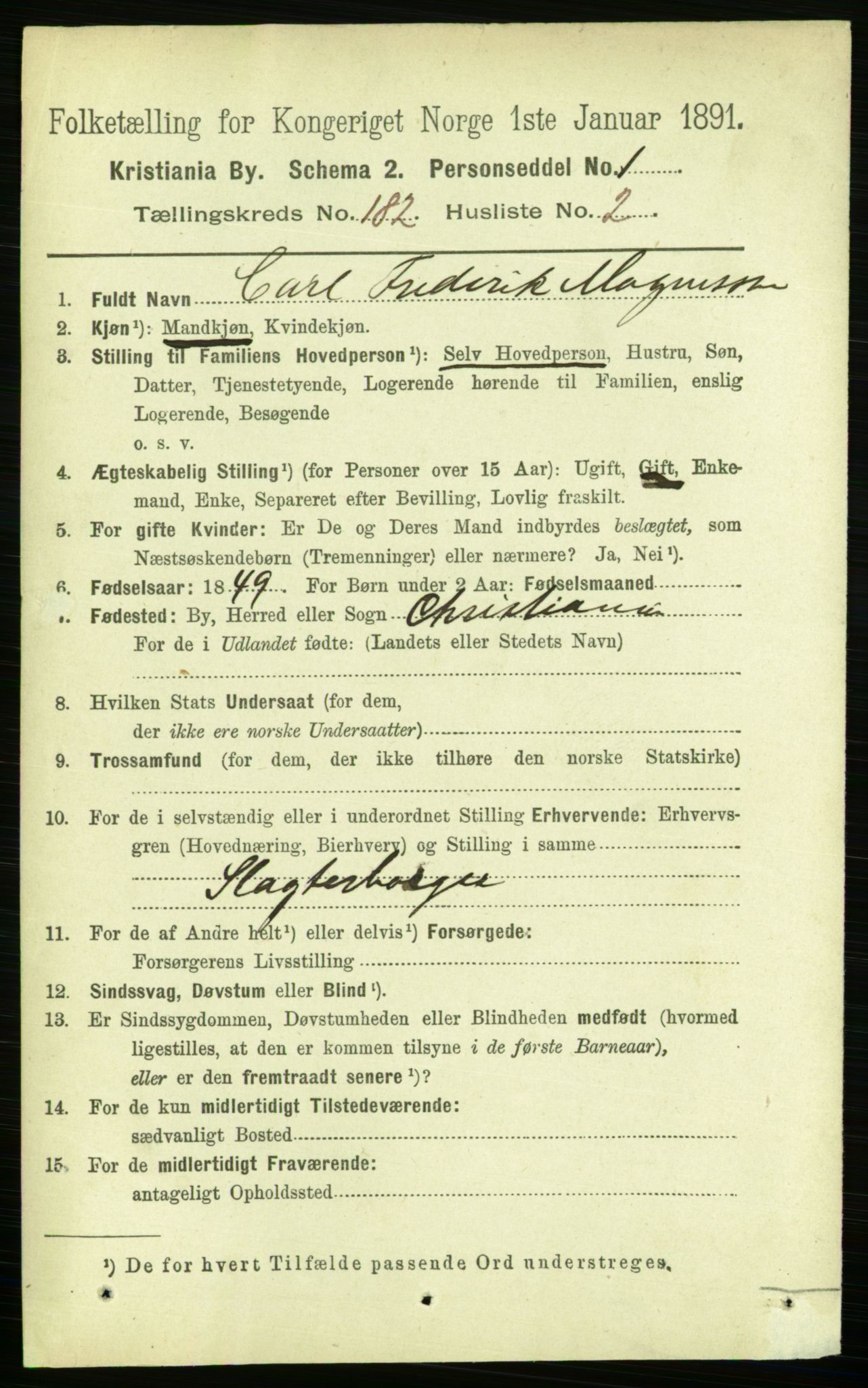 RA, 1891 census for 0301 Kristiania, 1891, p. 108853