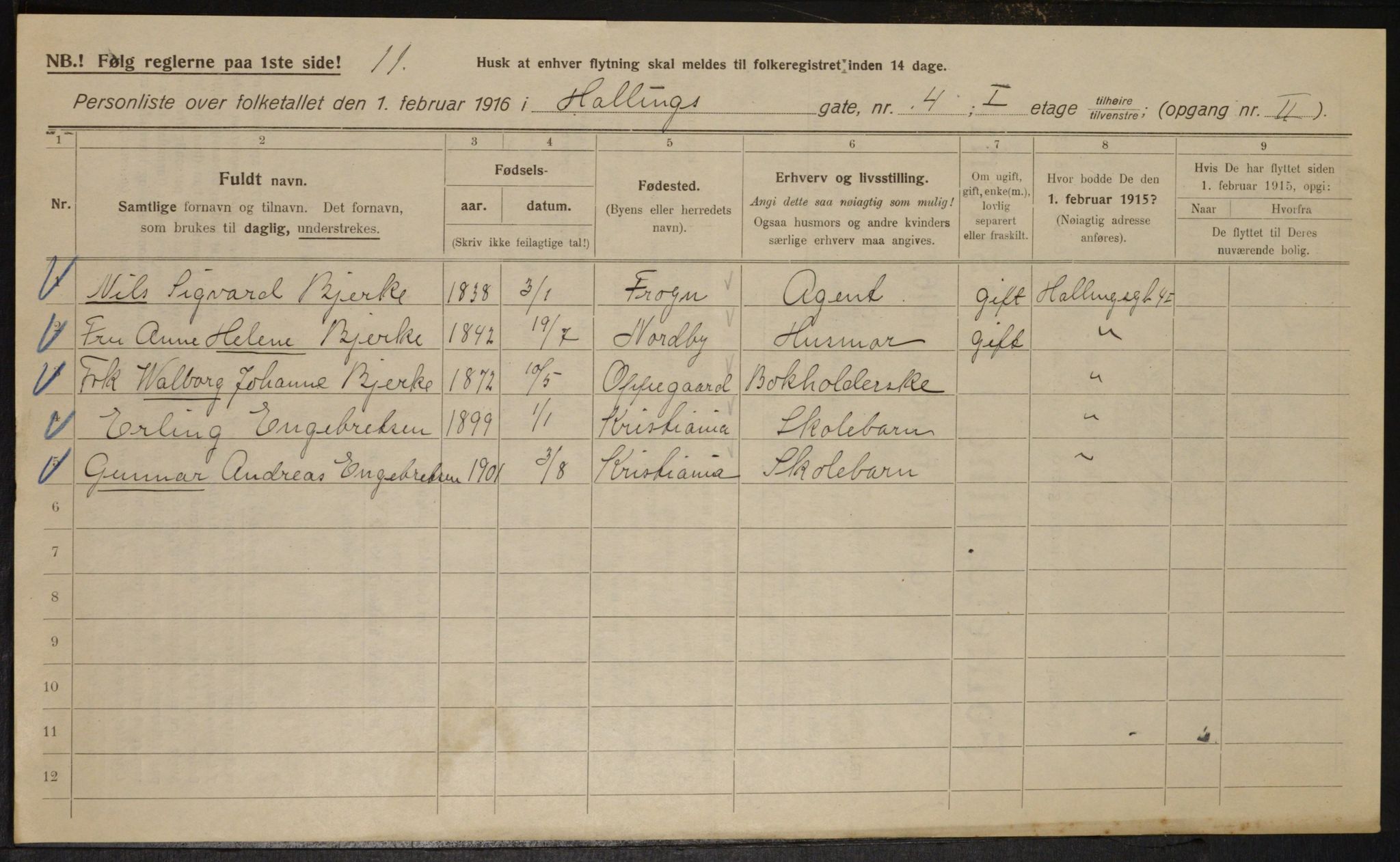 OBA, Municipal Census 1916 for Kristiania, 1916, p. 34697