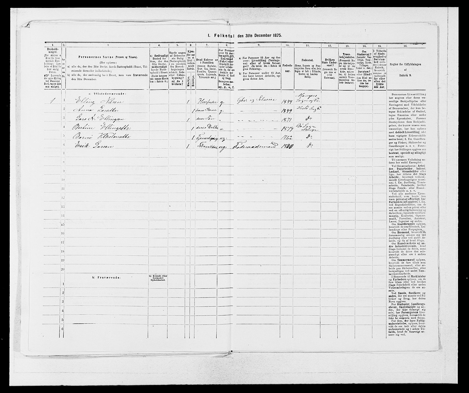 SAB, 1875 census for 1261P Manger, 1875, p. 530