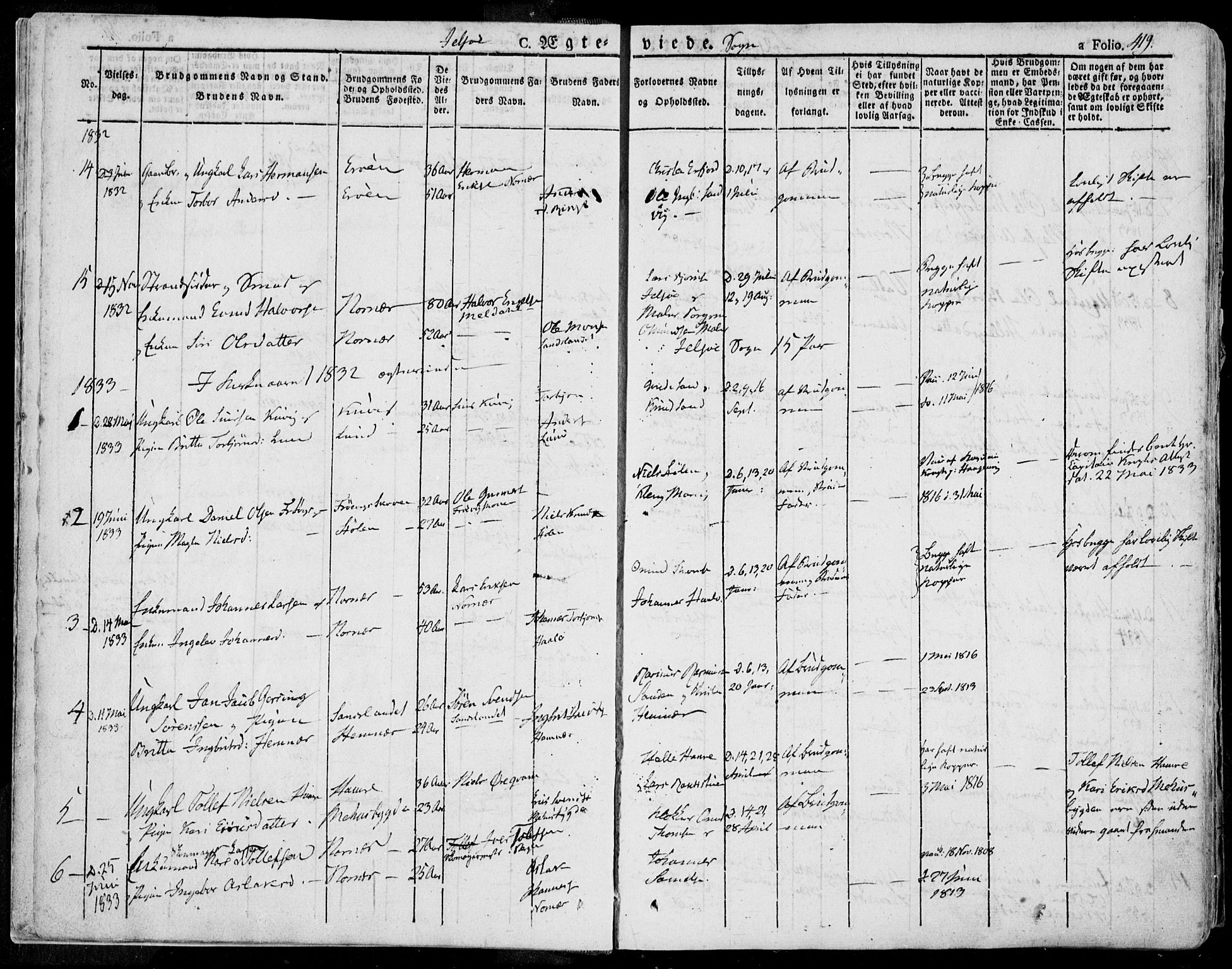 Jelsa sokneprestkontor, SAST/A-101842/01/IV: Parish register (official) no. A 6.2, 1828-1853, p. 419