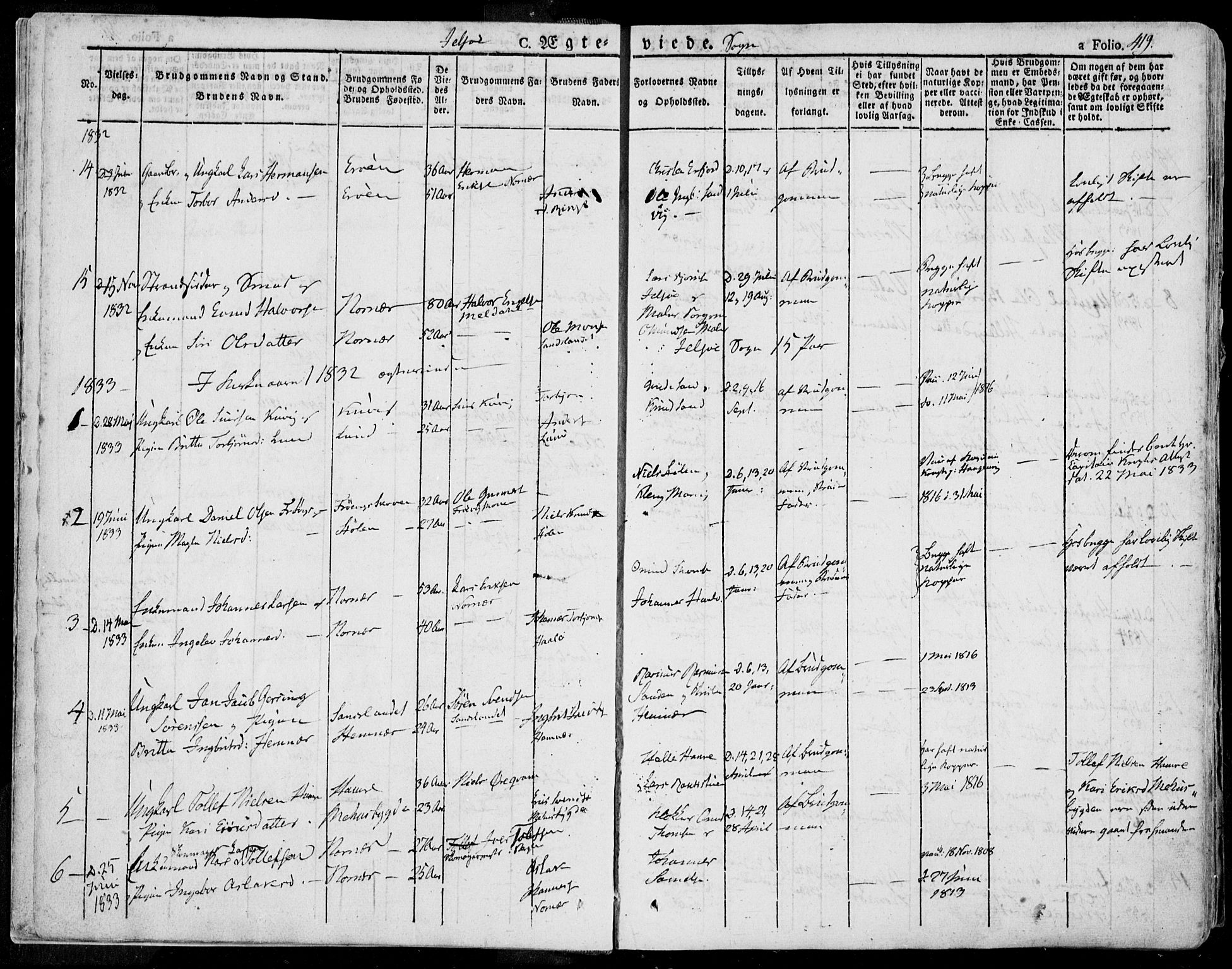 Jelsa sokneprestkontor, AV/SAST-A-101842/01/IV: Parish register (official) no. A 6.2, 1828-1853, p. 419