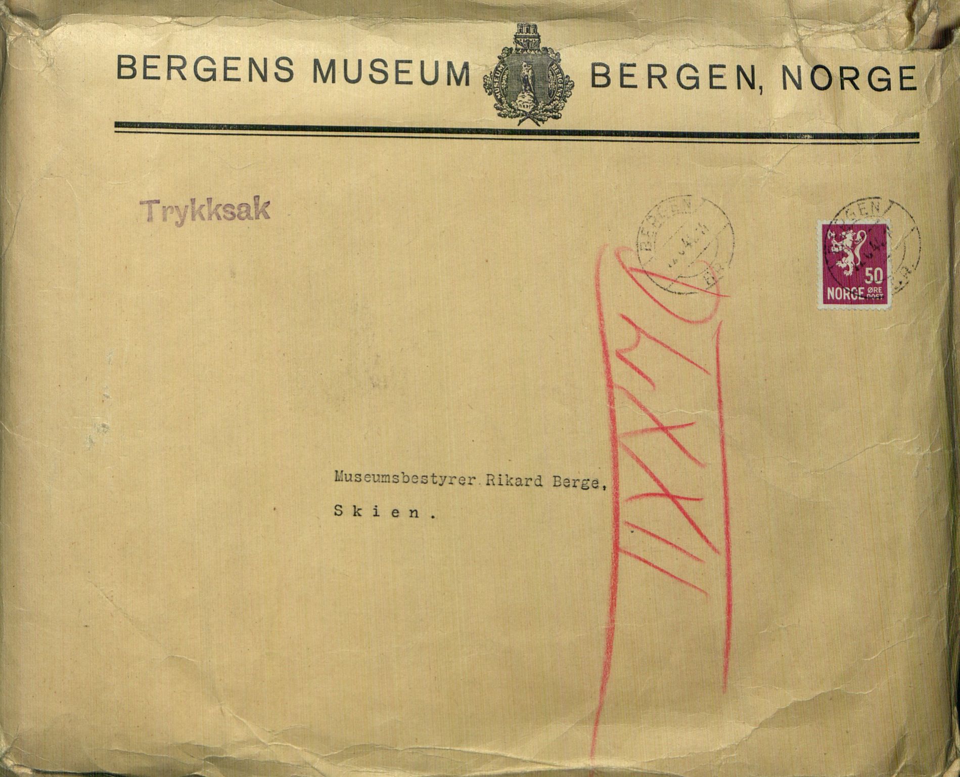 Rikard Berge, TEMU/TGM-A-1003/F/L0017/0022: 551-599 / 572 Brev o.a., 1910-1950