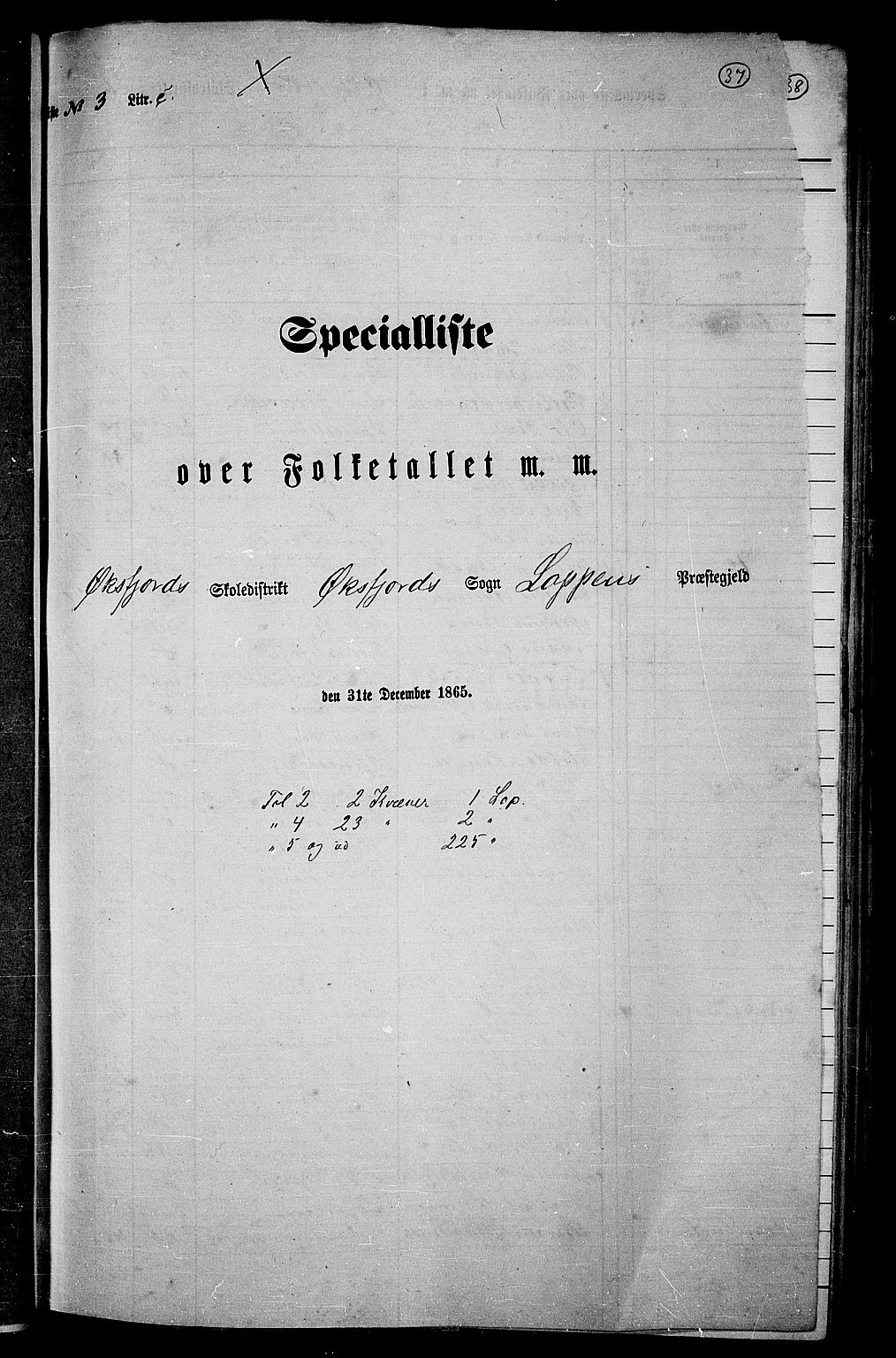 RA, 1865 census for Loppa, 1865, p. 31