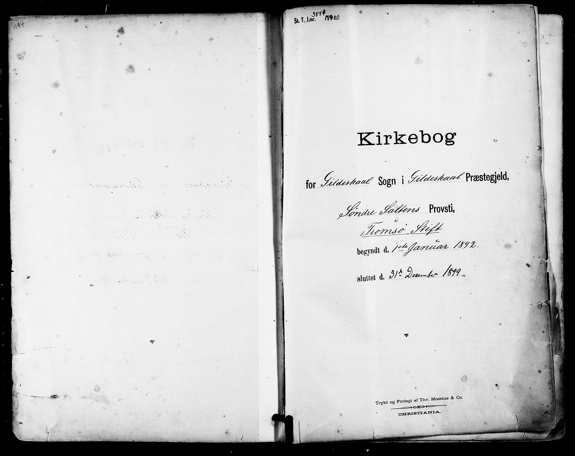Ministerialprotokoller, klokkerbøker og fødselsregistre - Nordland, SAT/A-1459/805/L0101: Parish register (official) no. 805A07, 1892-1899