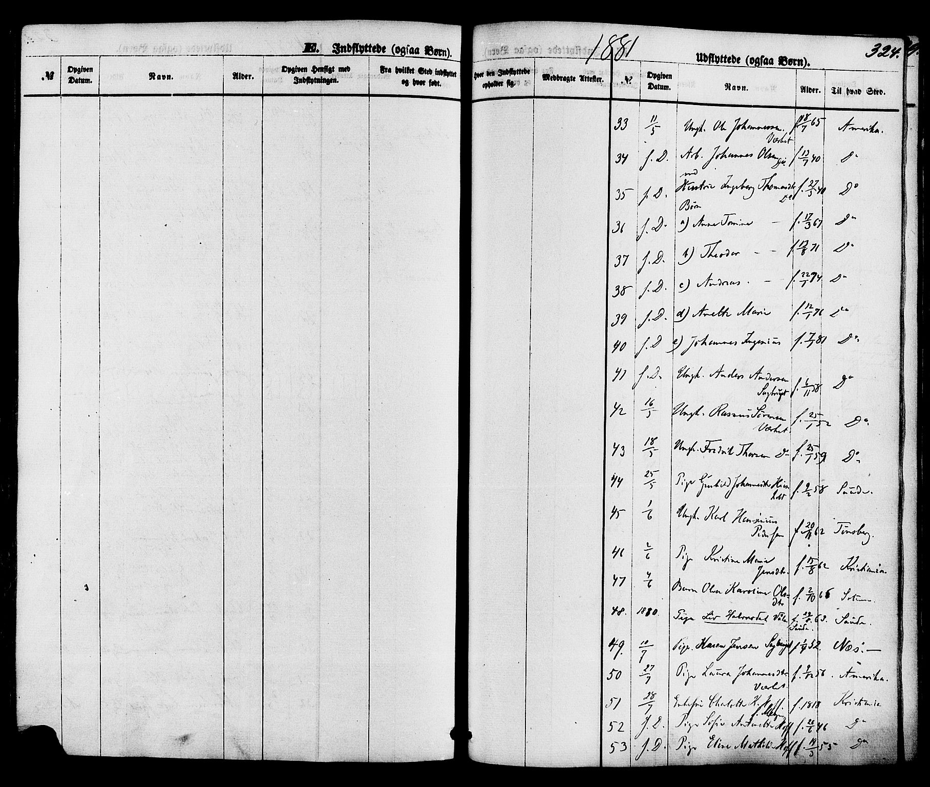 Holla kirkebøker, AV/SAKO-A-272/F/Fa/L0007: Parish register (official) no. 7, 1869-1881, p. 324