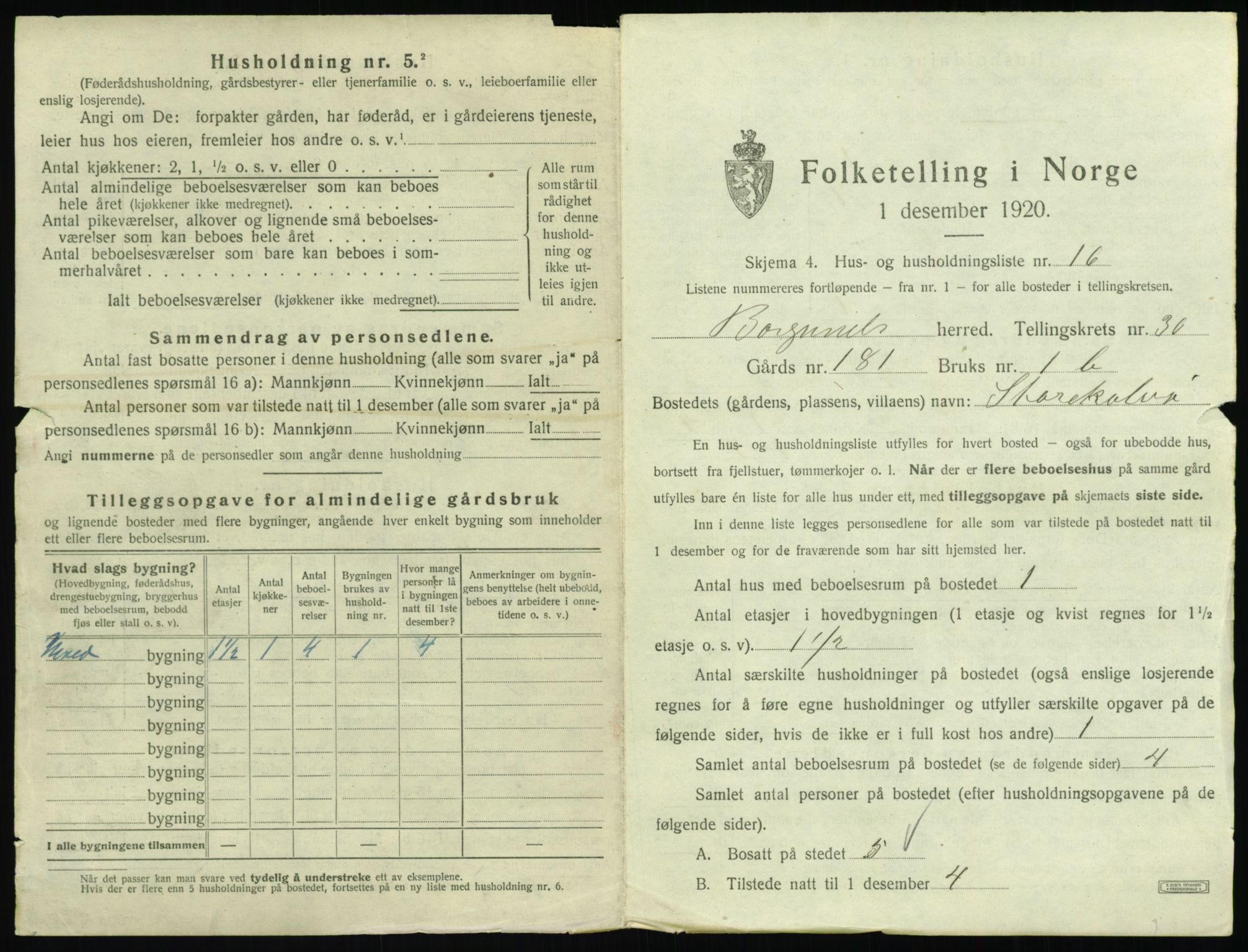 SAT, 1920 census for Borgund, 1920, p. 2404