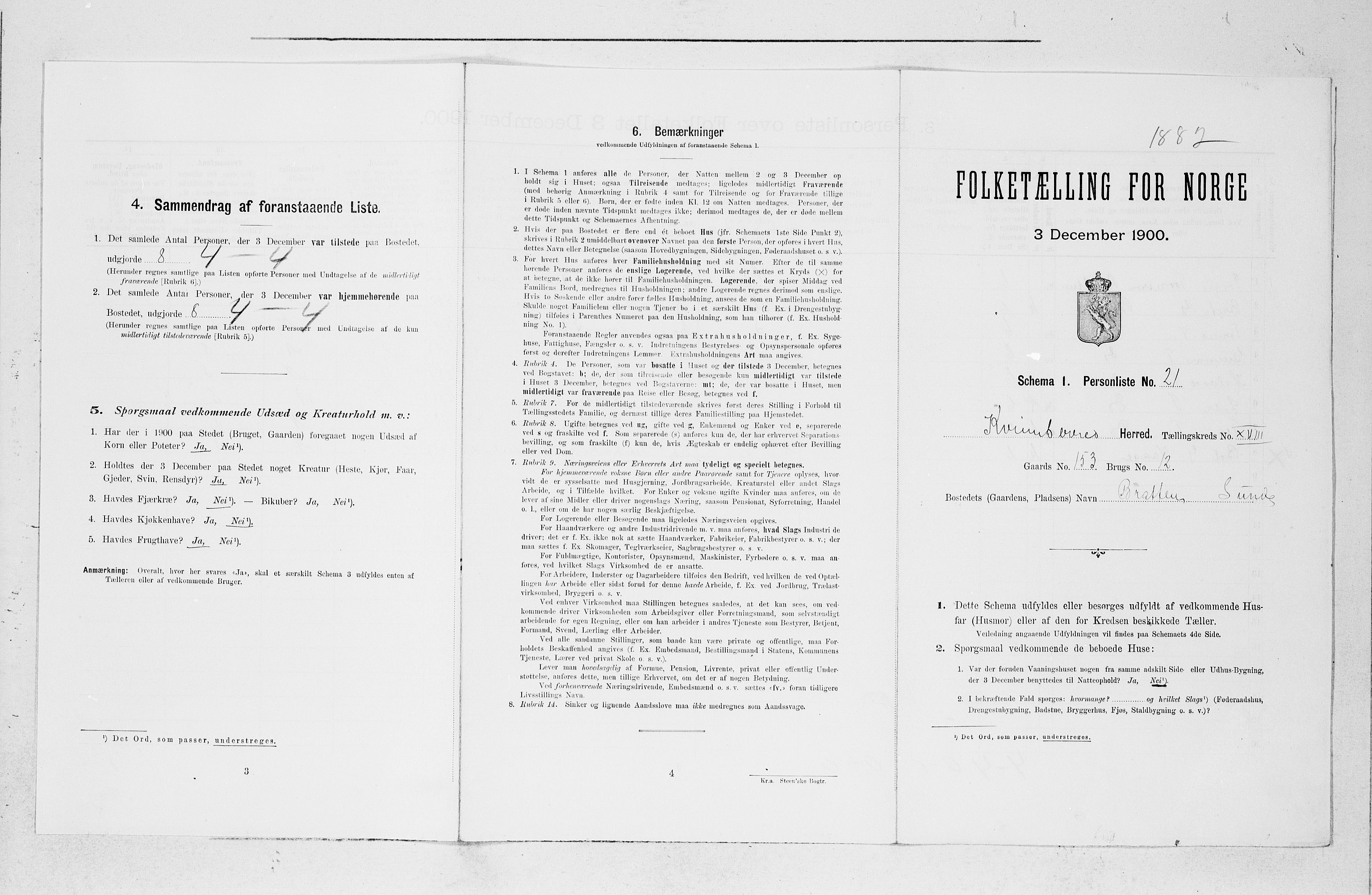 SAB, 1900 census for Kvinnherad, 1900, p. 1542