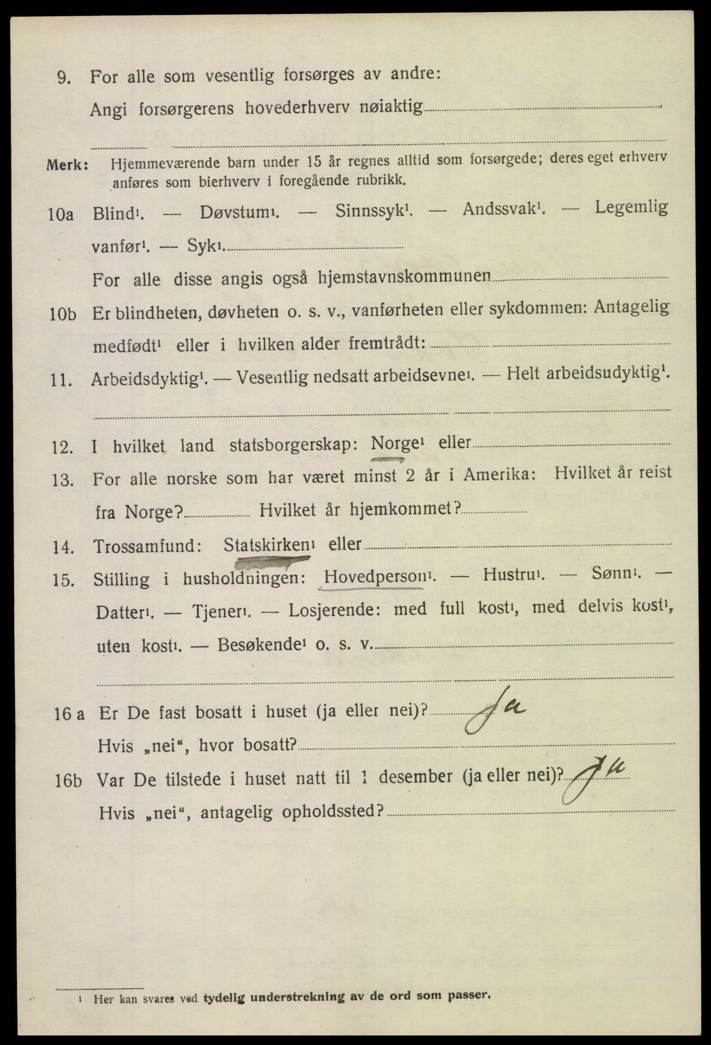 SAH, 1920 census for Vang (Oppland), 1920, p. 3856