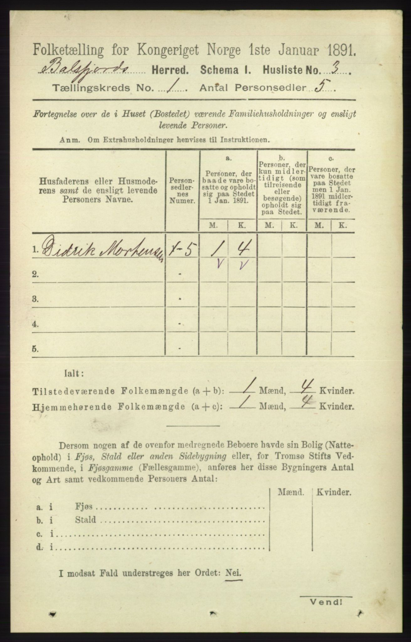 RA, 1891 census for 1933 Balsfjord, 1891, p. 27