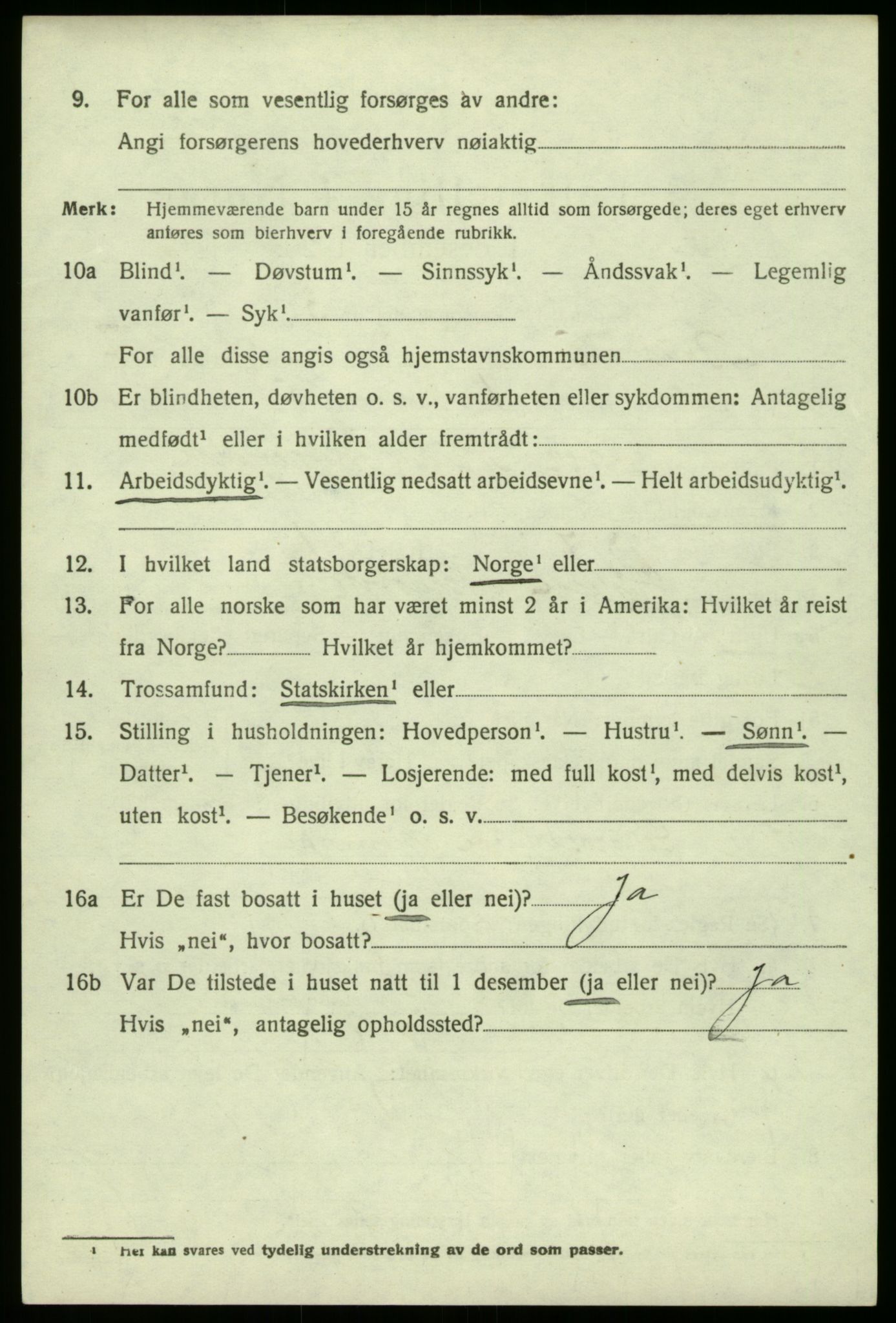 SAB, 1920 census for Bruvik, 1920, p. 4895