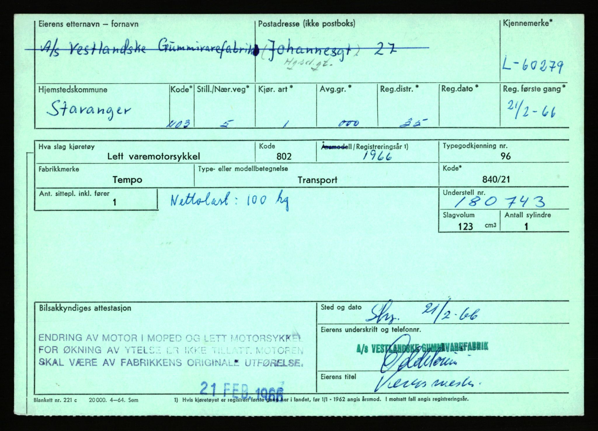 Stavanger trafikkstasjon, AV/SAST-A-101942/0/F/L0059: L-60000 - L-60699, 1930-1971, p. 737