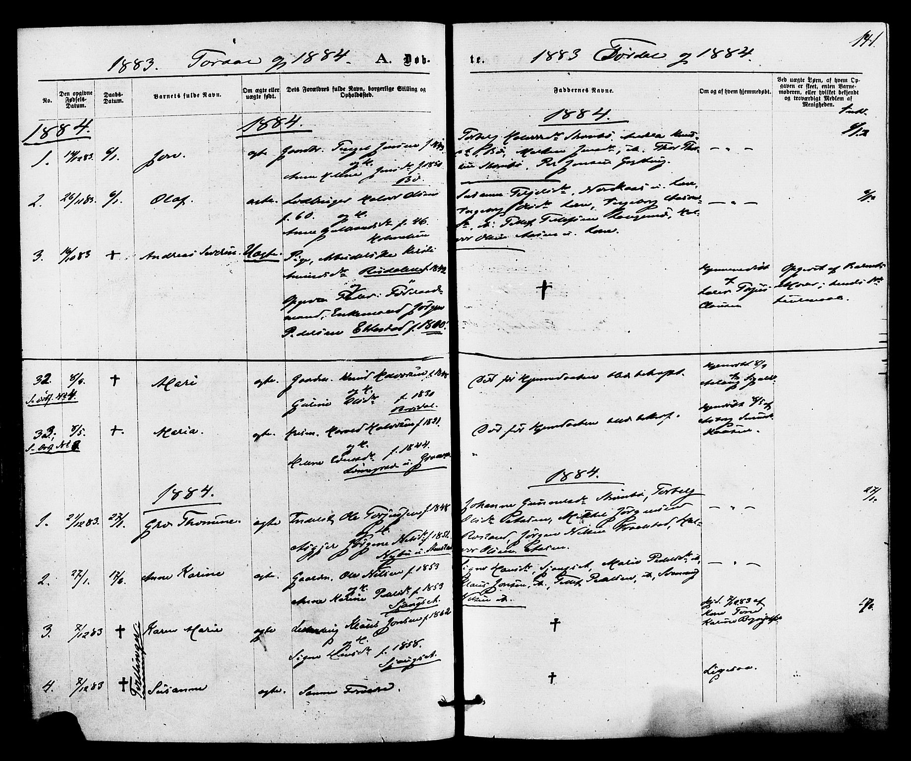 Drangedal kirkebøker, SAKO/A-258/F/Fa/L0009: Parish register (official) no. 9 /2, 1872-1884, p. 141