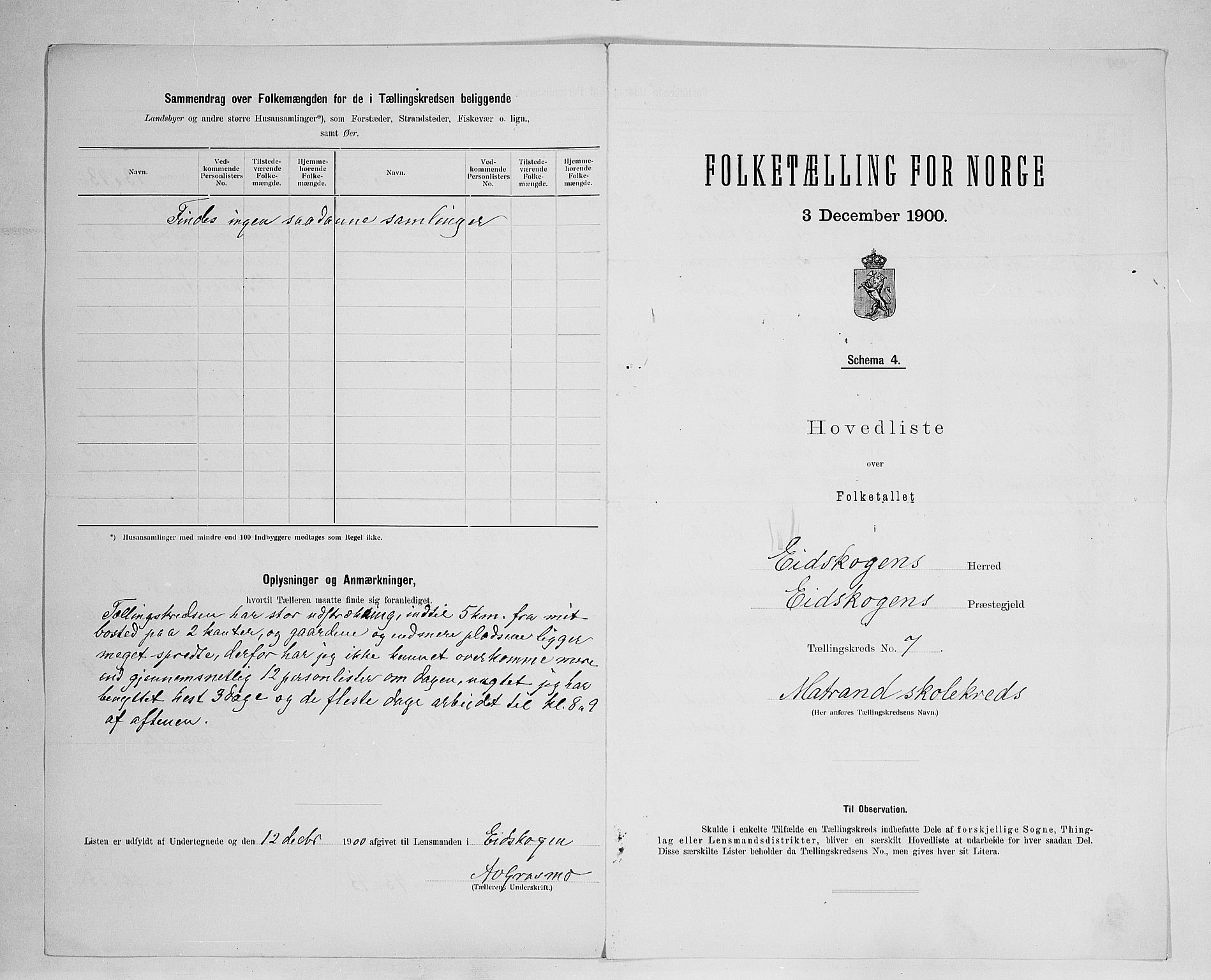 SAH, 1900 census for Eidskog, 1900, p. 33