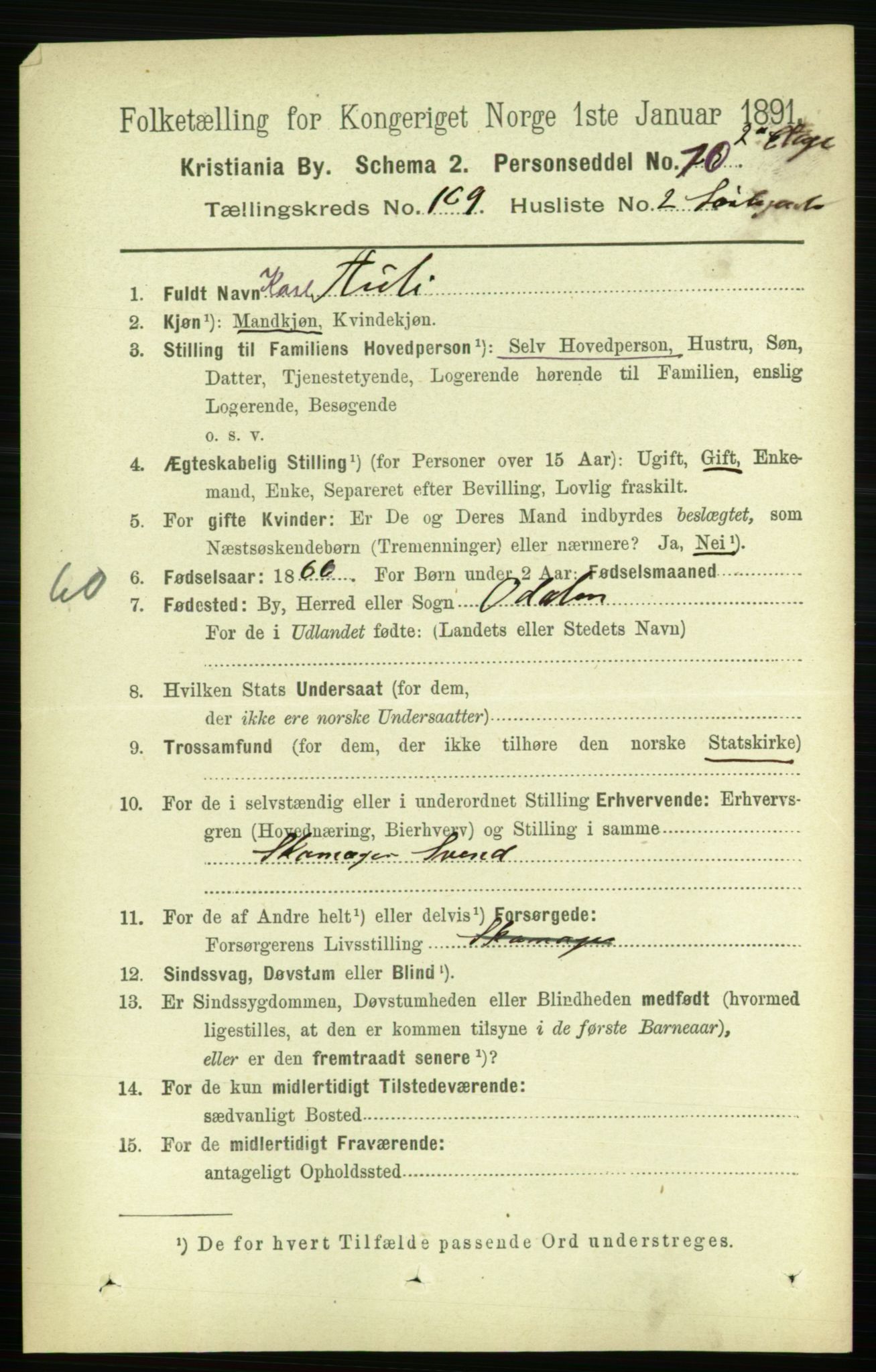 RA, 1891 census for 0301 Kristiania, 1891, p. 98911