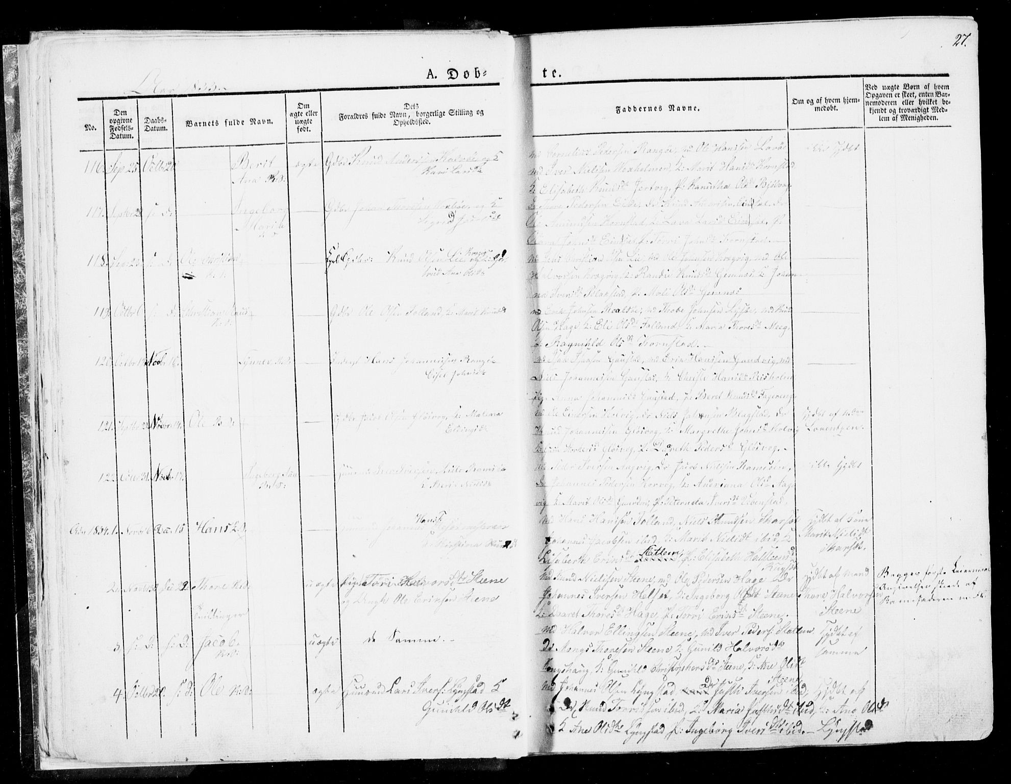 Ministerialprotokoller, klokkerbøker og fødselsregistre - Møre og Romsdal, SAT/A-1454/568/L0803: Parish register (official) no. 568A10, 1830-1853, p. 27