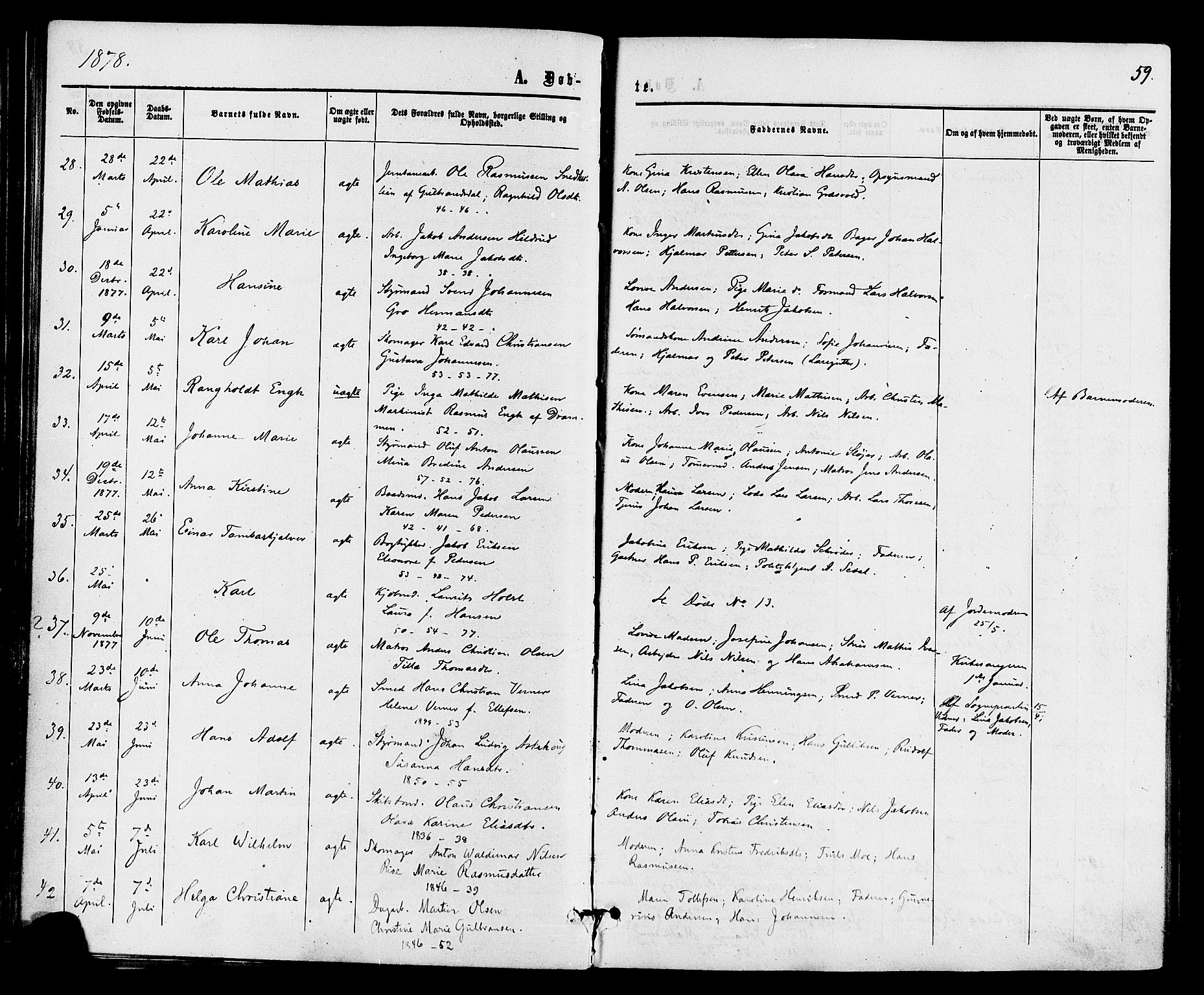 Holmestrand kirkebøker, AV/SAKO-A-346/F/Fa/L0003: Parish register (official) no. 3, 1867-1879, p. 59