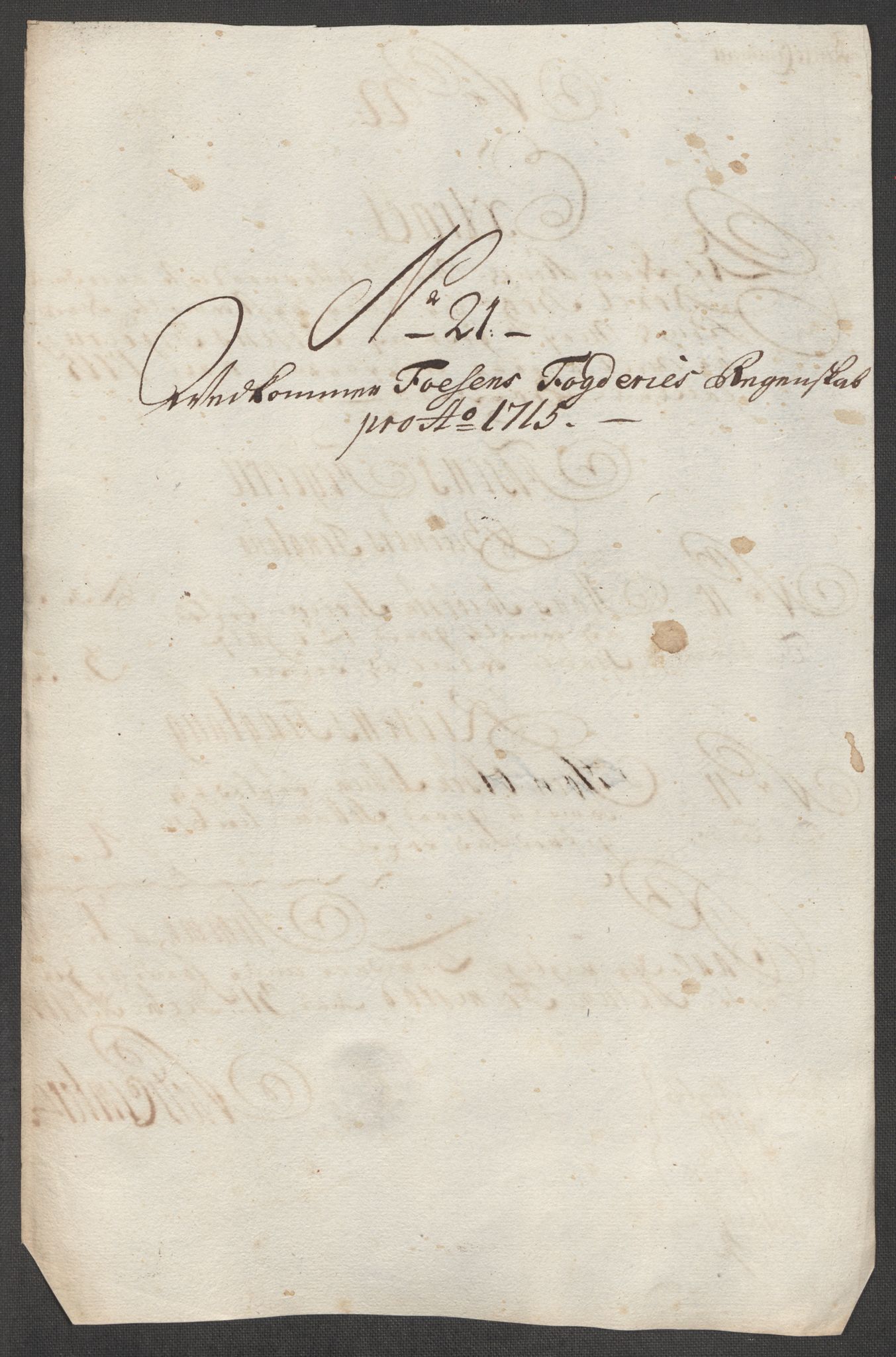 Rentekammeret inntil 1814, Reviderte regnskaper, Fogderegnskap, RA/EA-4092/R57/L3863: Fogderegnskap Fosen, 1715, p. 186