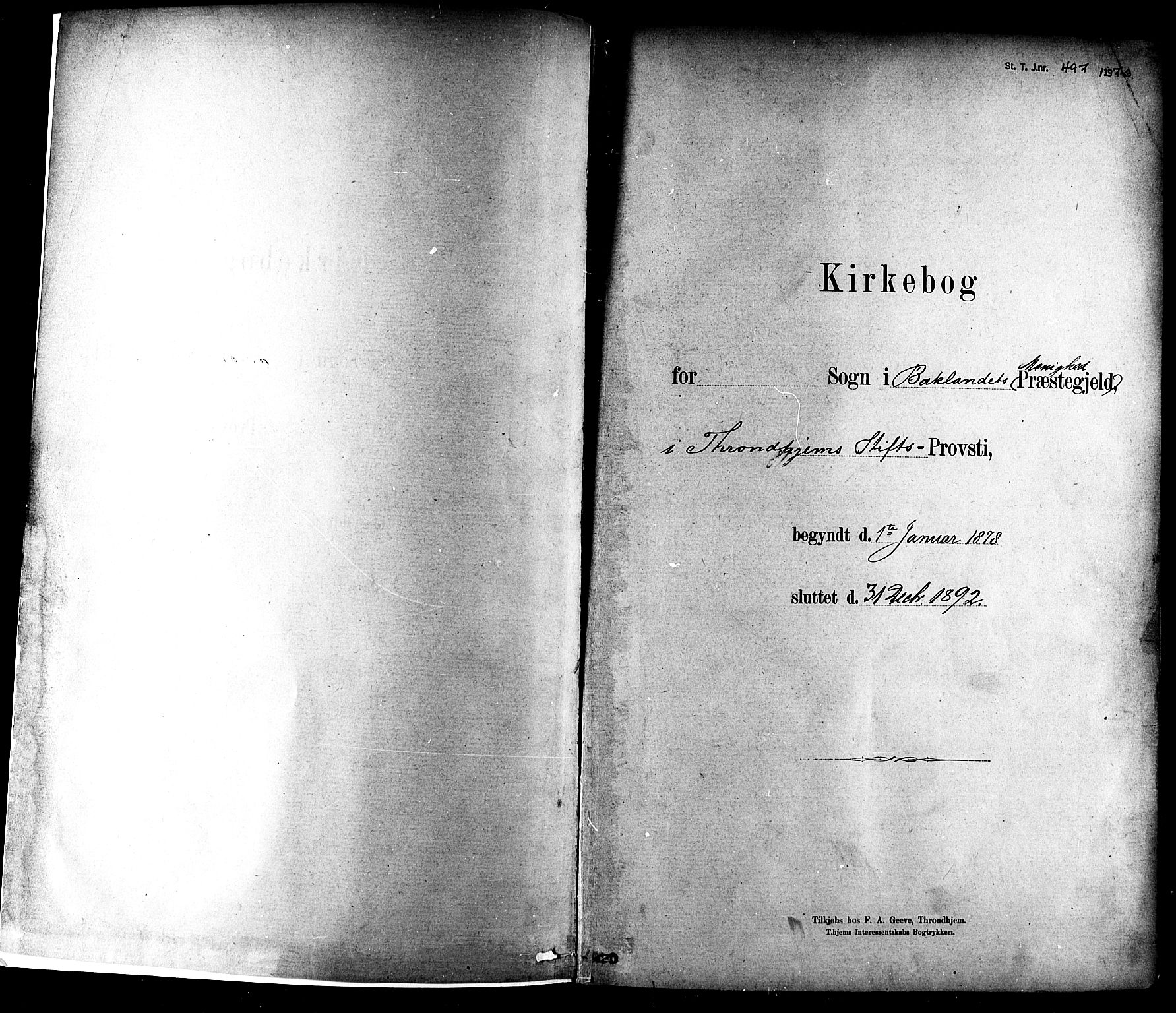 Ministerialprotokoller, klokkerbøker og fødselsregistre - Sør-Trøndelag, SAT/A-1456/604/L0188: Parish register (official) no. 604A09, 1878-1892