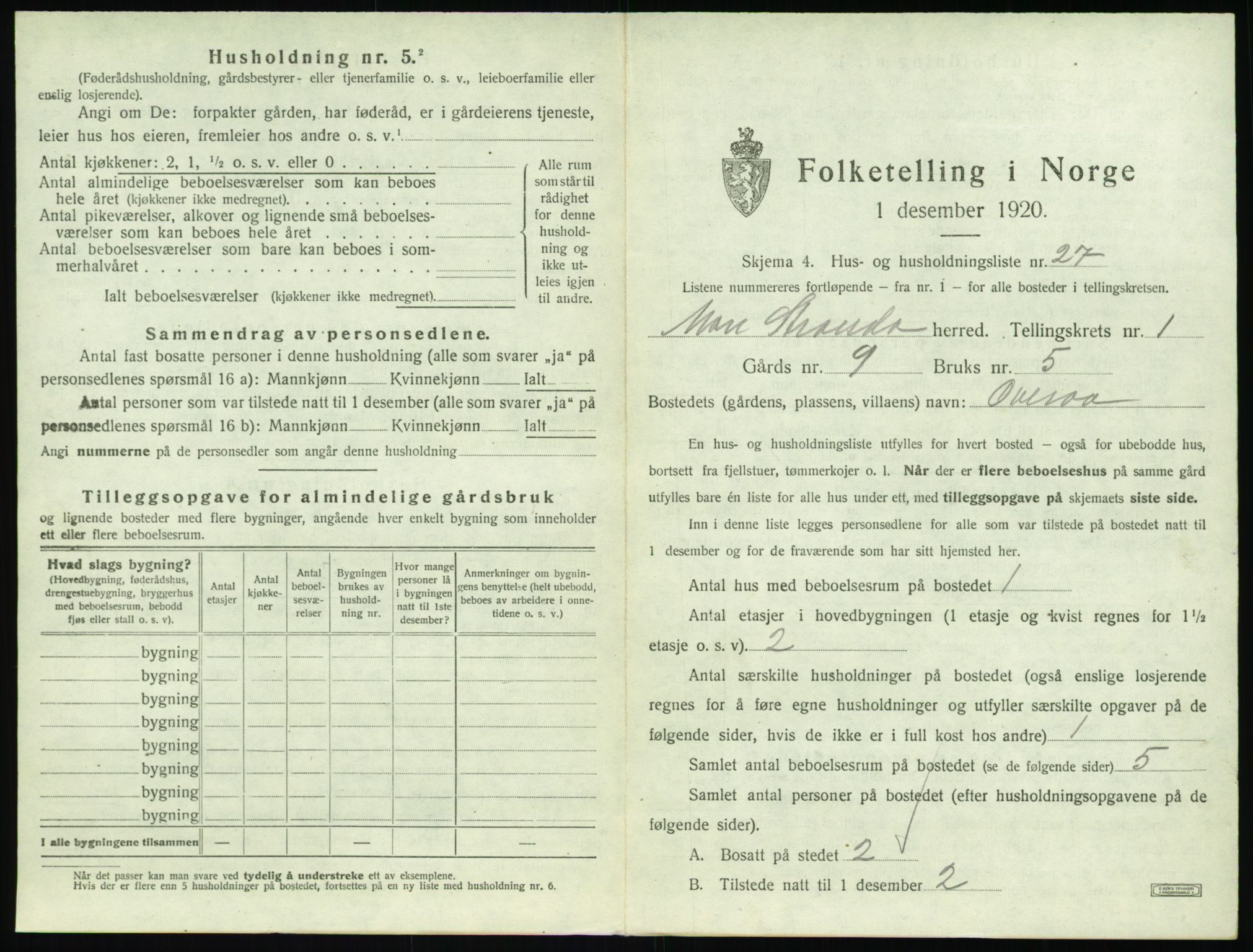 SAT, 1920 census for Stranda, 1920, p. 79