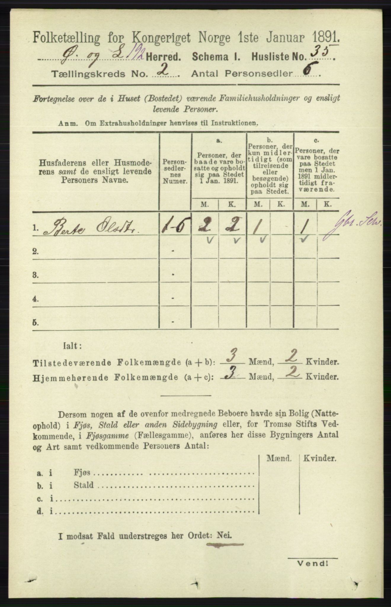 RA, 1891 census for 1021 Øyslebø og Laudal, 1891, p. 465