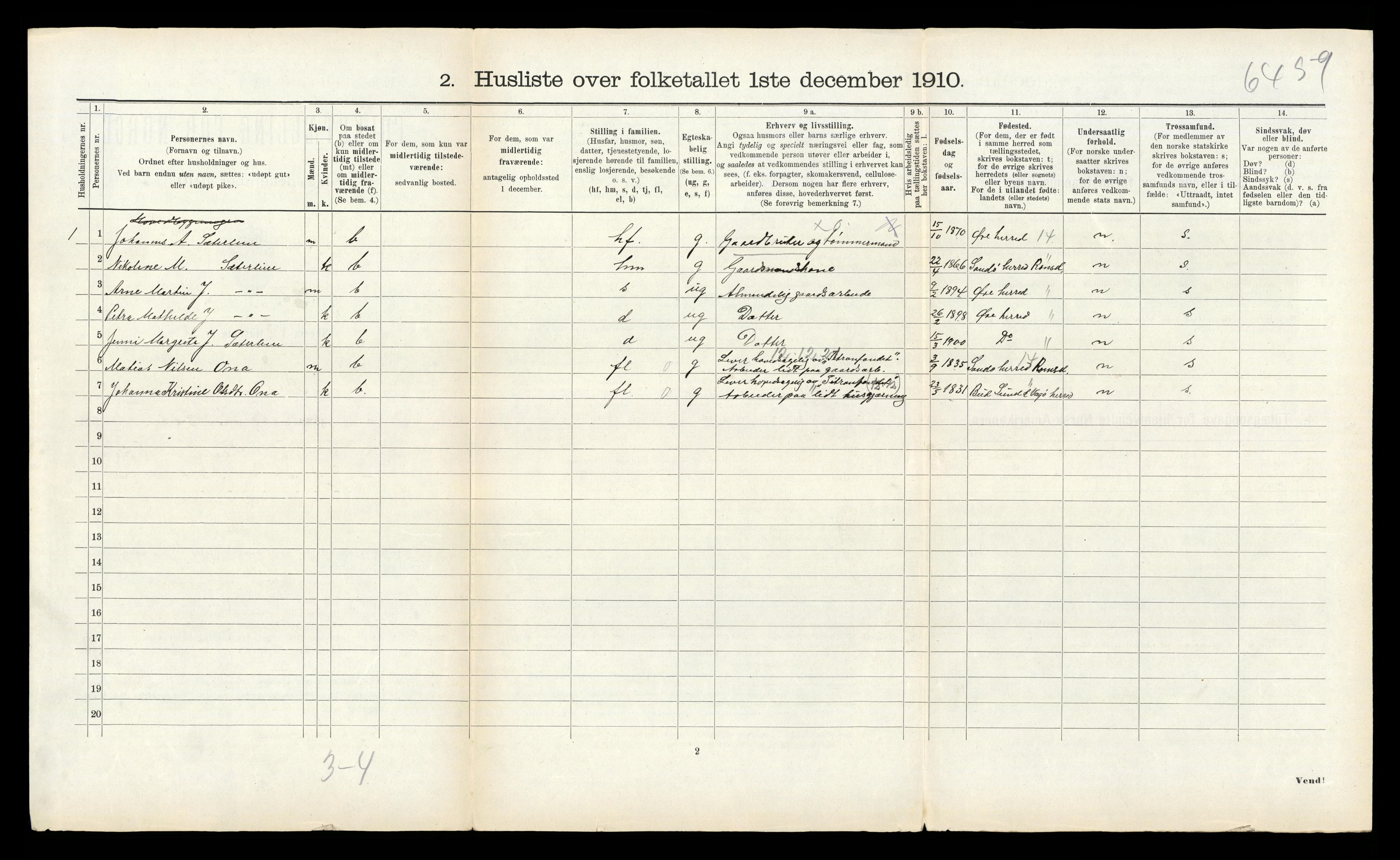 RA, 1910 census for Bolsøy, 1910, p. 570