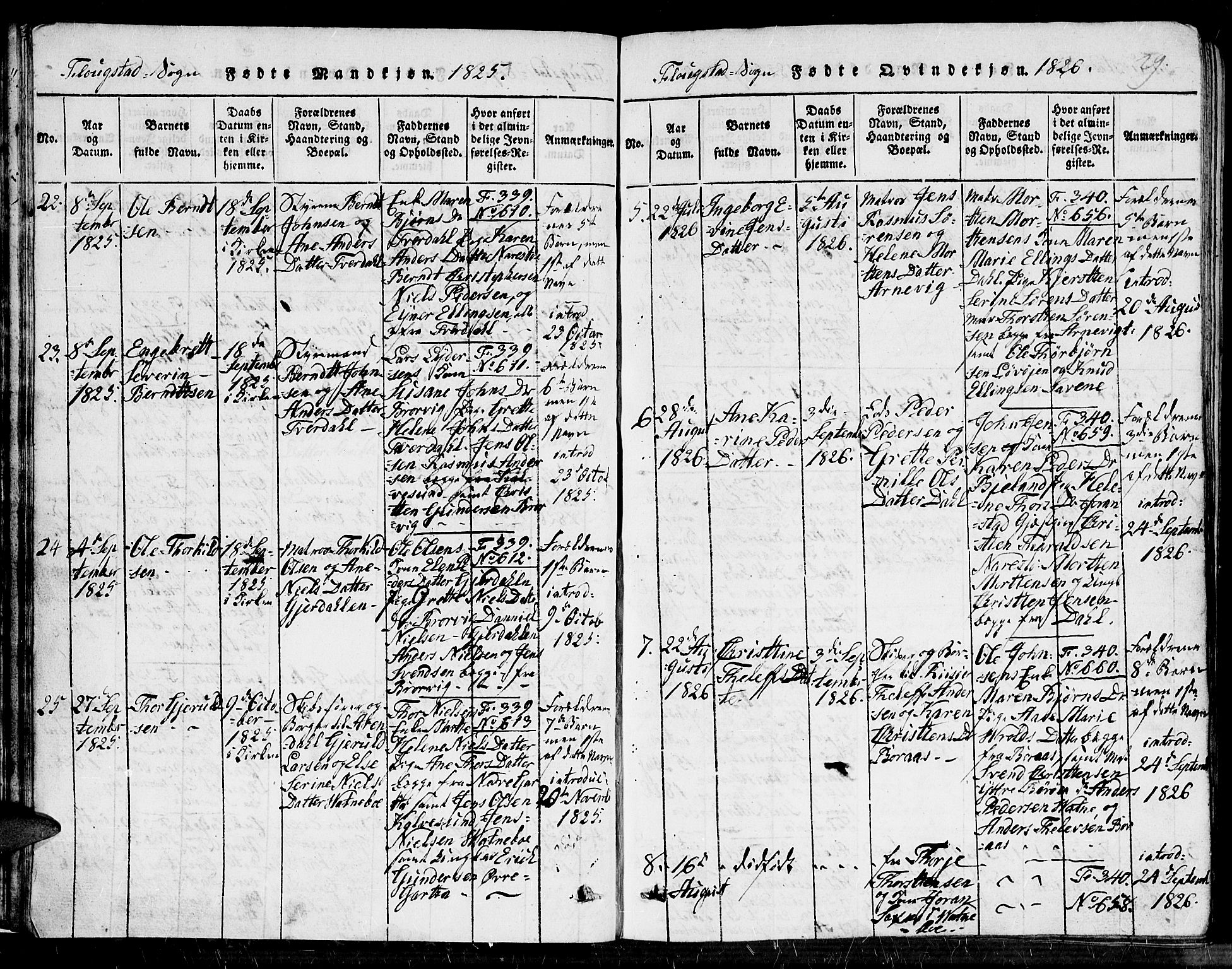 Dypvåg sokneprestkontor, AV/SAK-1111-0007/F/Fb/Fbb/L0001: Parish register (copy) no. B 1, 1816-1850, p. 29