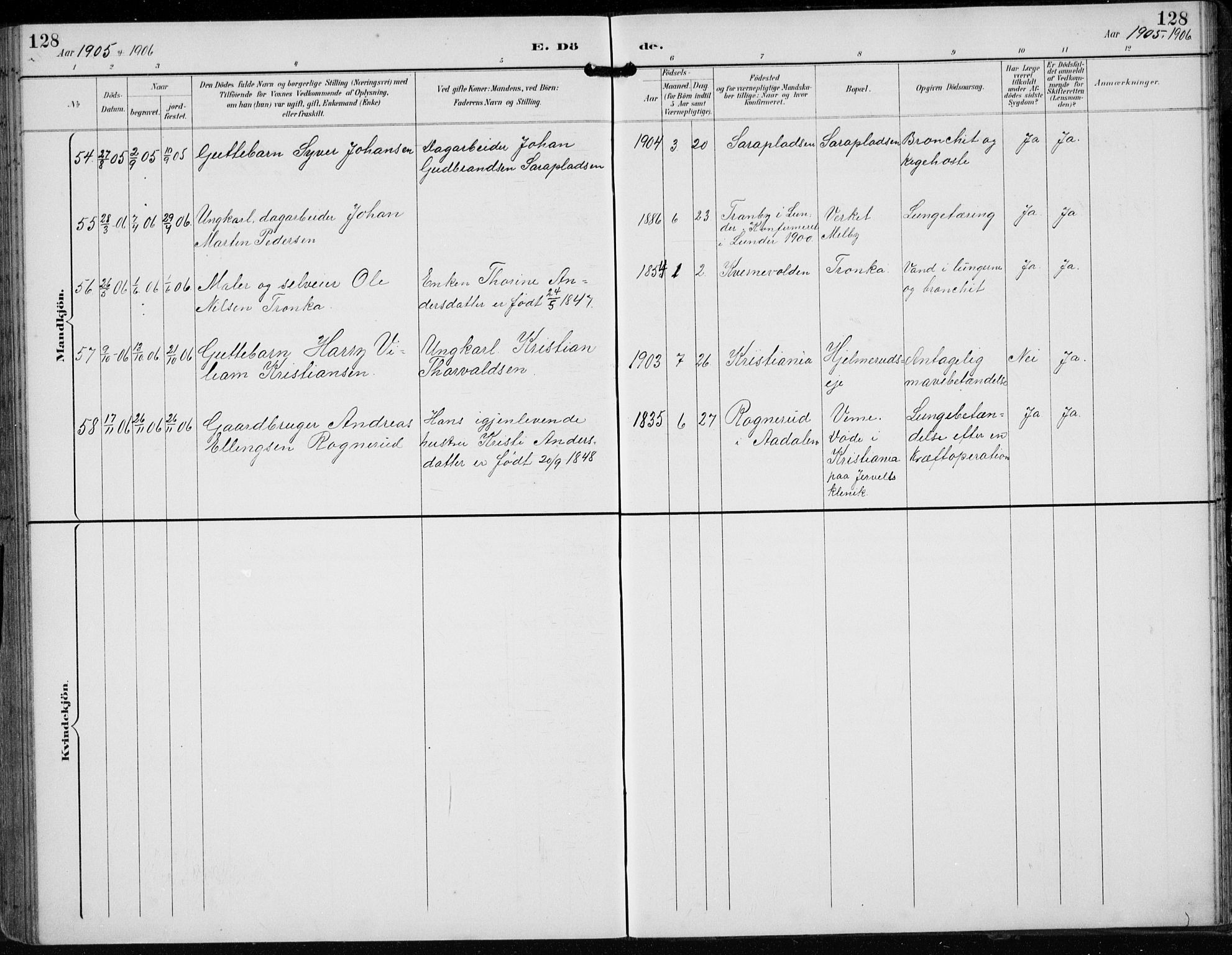 Lunder kirkebøker, AV/SAKO-A-629/F/Fb/L0001: Parish register (official) no. II 1, 1893-1916, p. 128