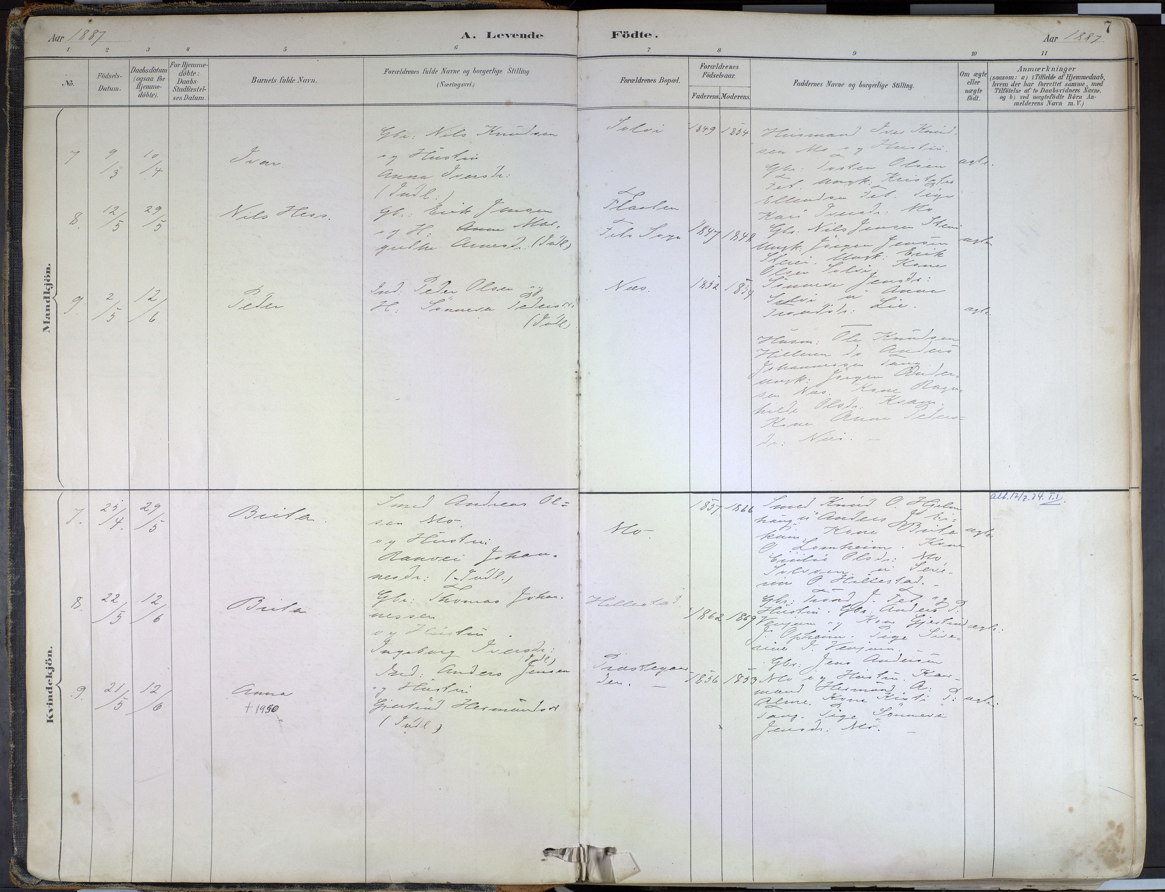 Hafslo sokneprestembete, SAB/A-80301/H/Haa/Haab/L0001: Parish register (official) no. B 1, 1886-1945, p. 7