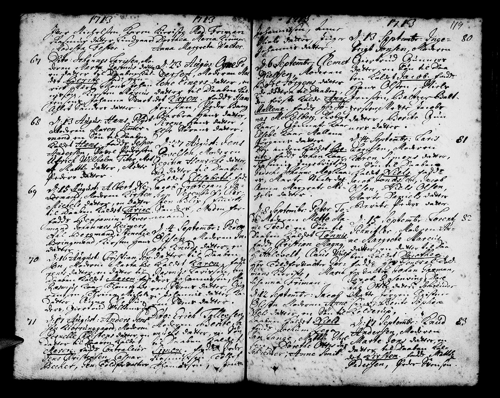 Nykirken Sokneprestembete, AV/SAB-A-77101/H/Haa/L0002: Parish register (official) no. A 2, 1700-1723, p. 119