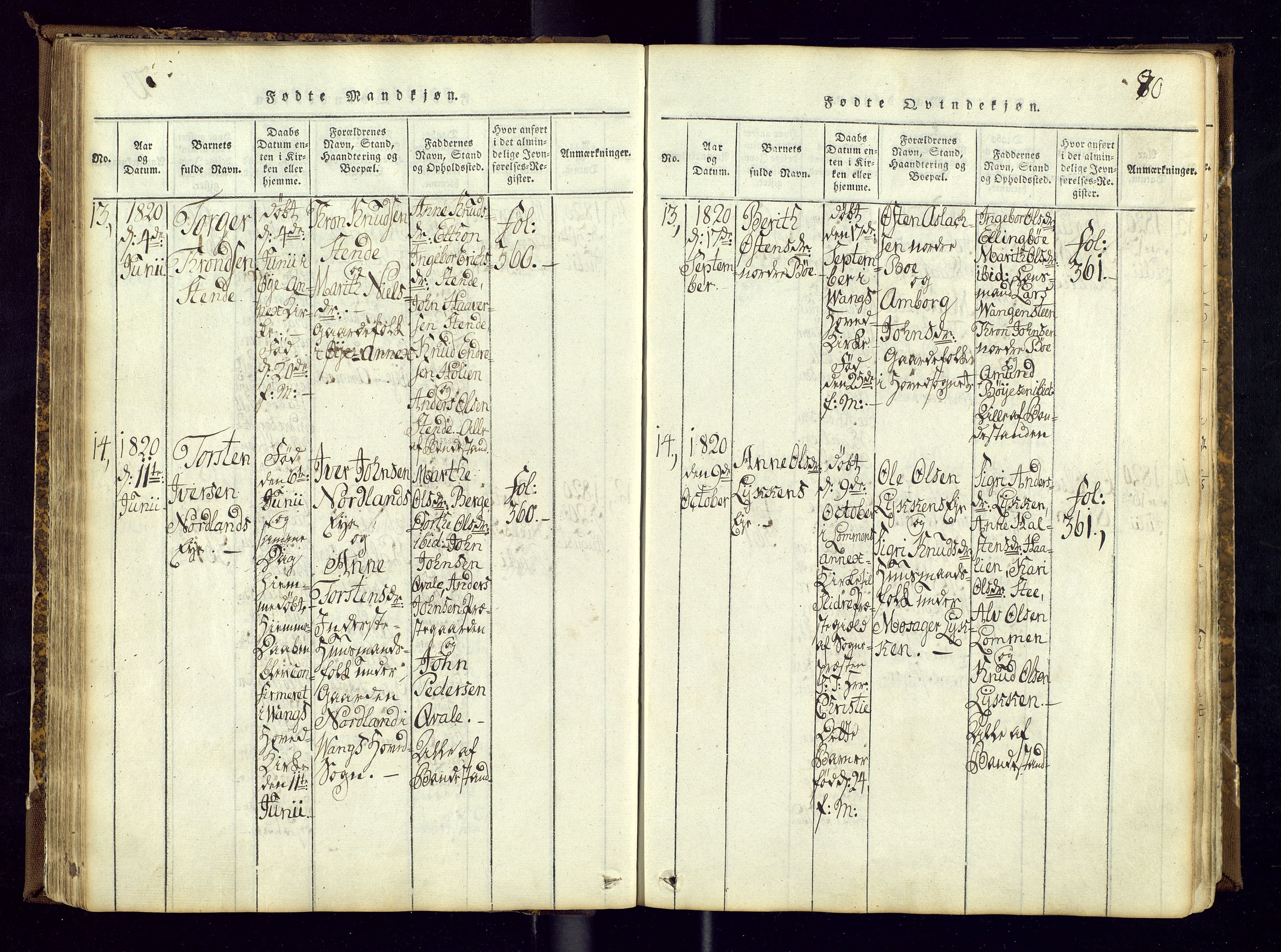 Vang prestekontor, Valdres, SAH/PREST-140/H/Ha/L0004: Parish register (official) no. 4, 1814-1831, p. 80