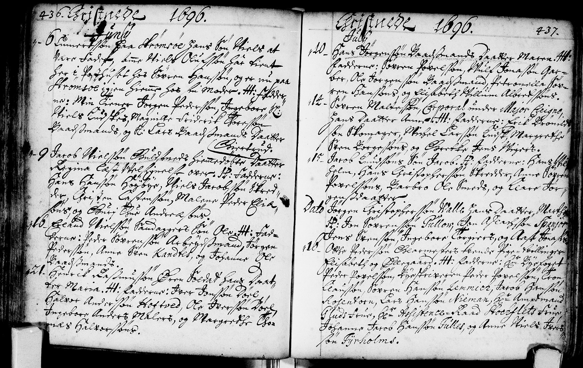 Bragernes kirkebøker, AV/SAKO-A-6/F/Fa/L0002: Parish register (official) no. I 2, 1680-1705, p. 436-437