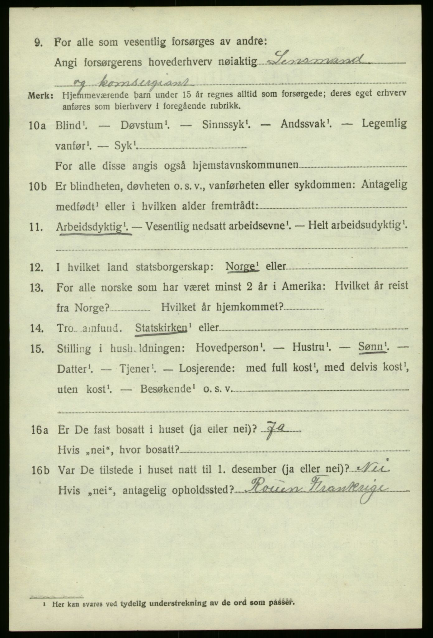 SAB, 1920 census for Førde, 1920, p. 2491