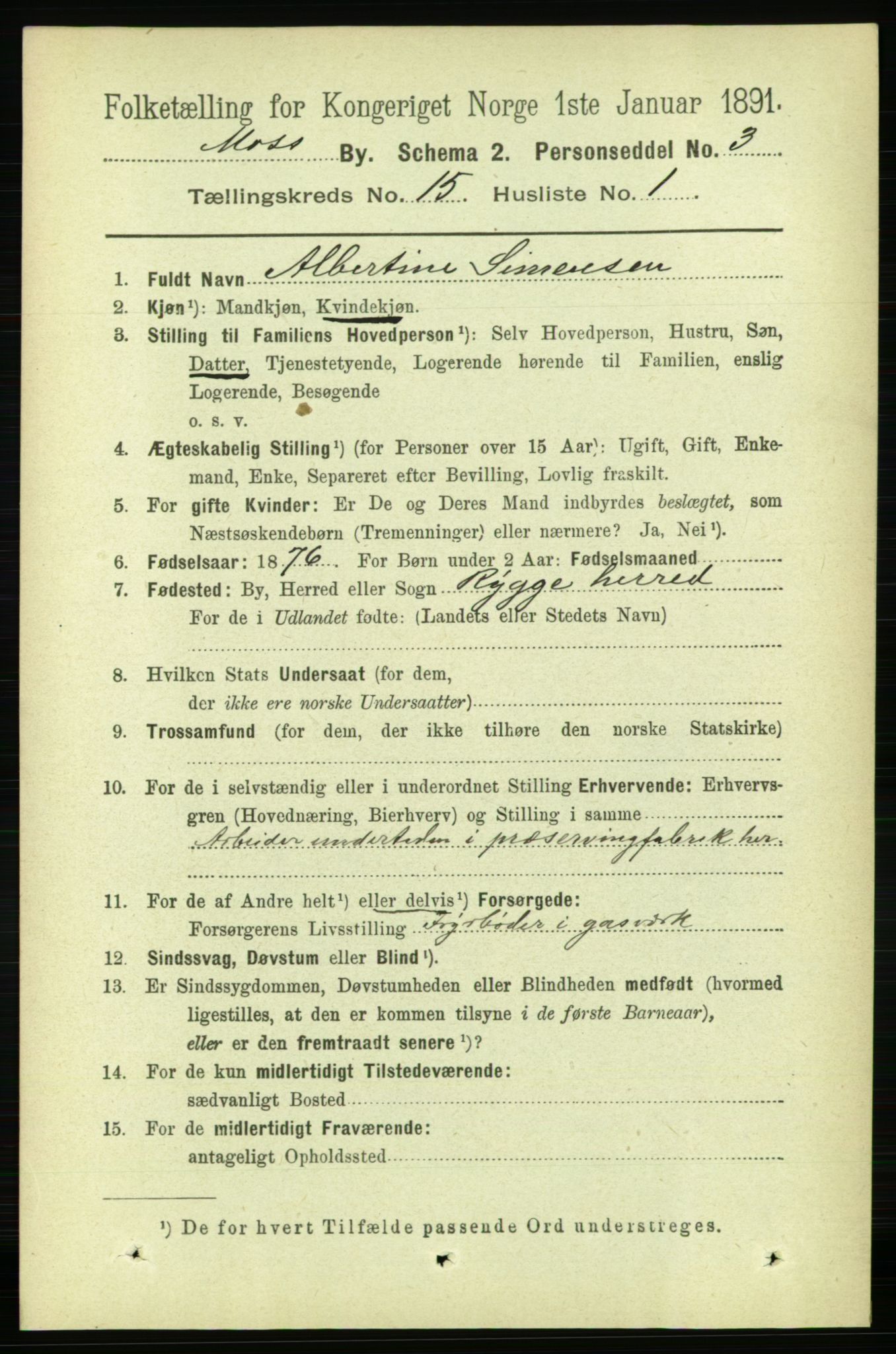 RA, 1891 census for 0104 Moss, 1891, p. 7216