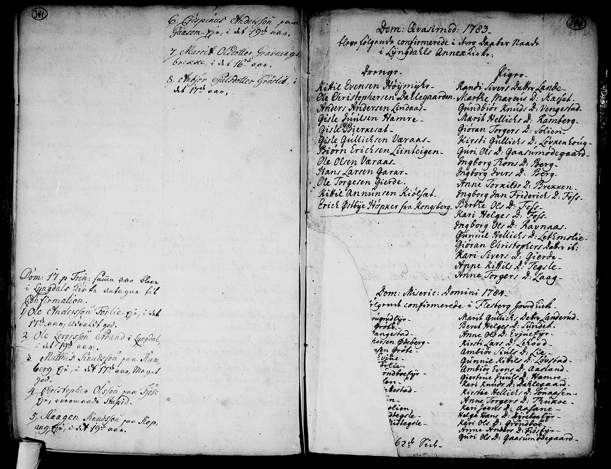 Flesberg kirkebøker, AV/SAKO-A-18/F/Fa/L0003: Parish register (official) no. I 3, 1748-1790, p. 341-342