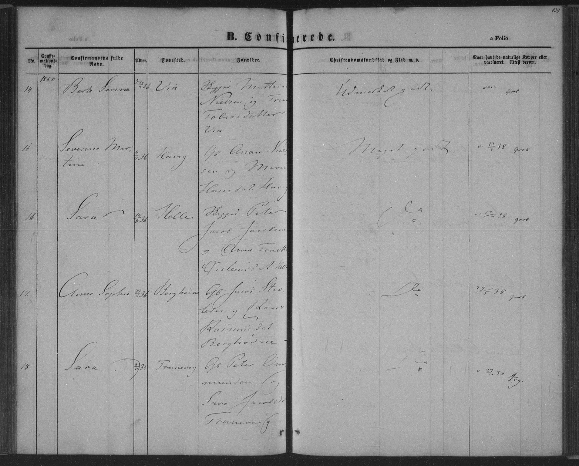 Herad sokneprestkontor, AV/SAK-1111-0018/F/Fa/Fab/L0003: Parish register (official) no. A 3, 1844-1853, p. 139