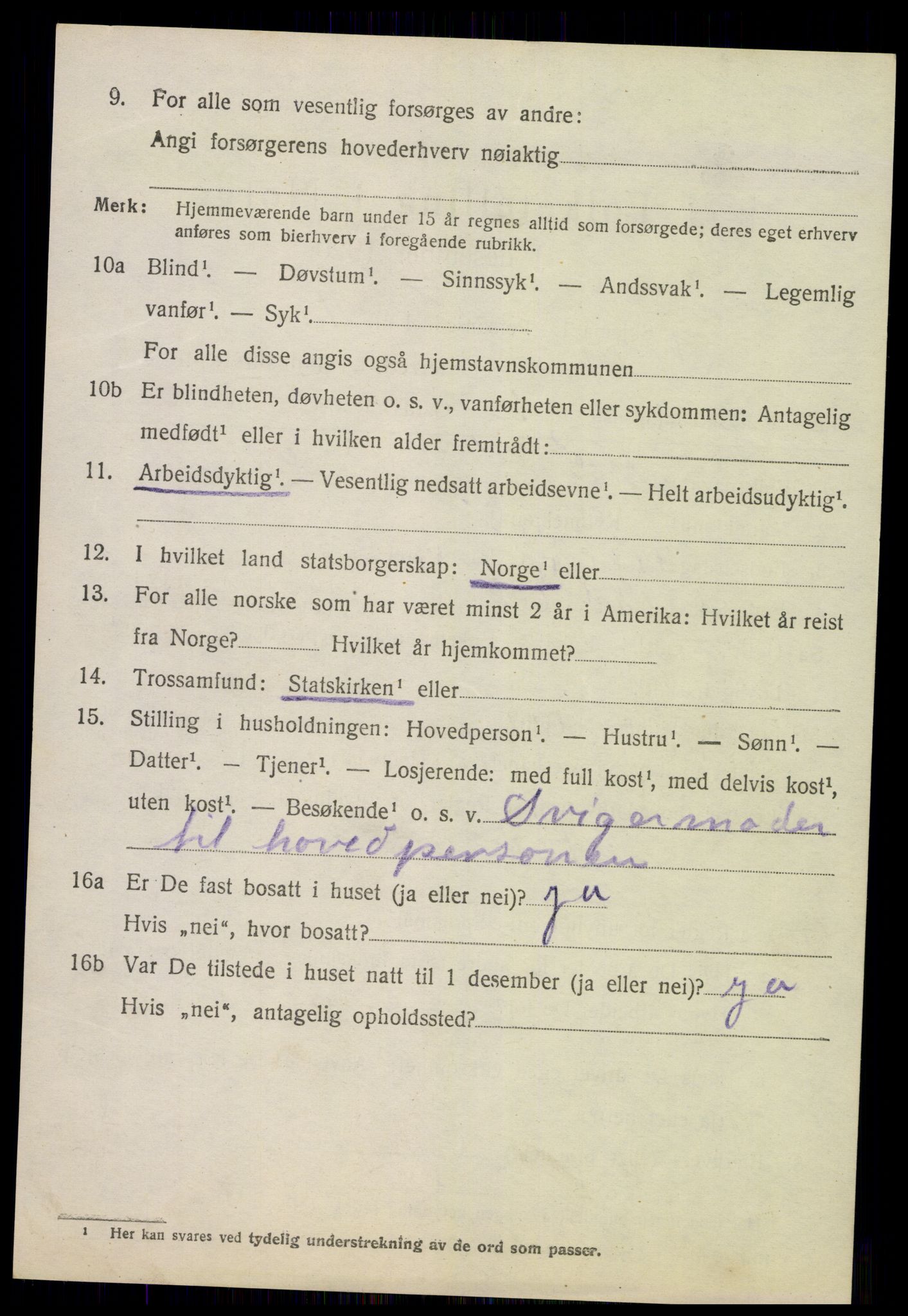 SAK, 1920 census for Stokken, 1920, p. 1495