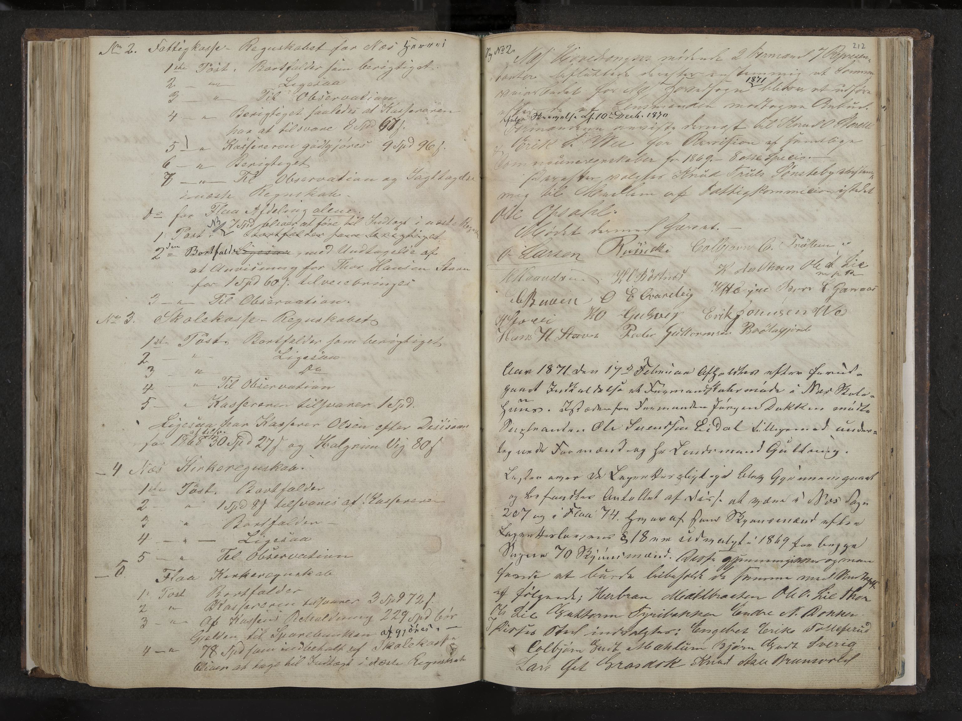 Nes formannskap og sentraladministrasjon, IKAK/0616021-1/A/Aa/L0001: Møtebok med register, 1838-1875, p. 212