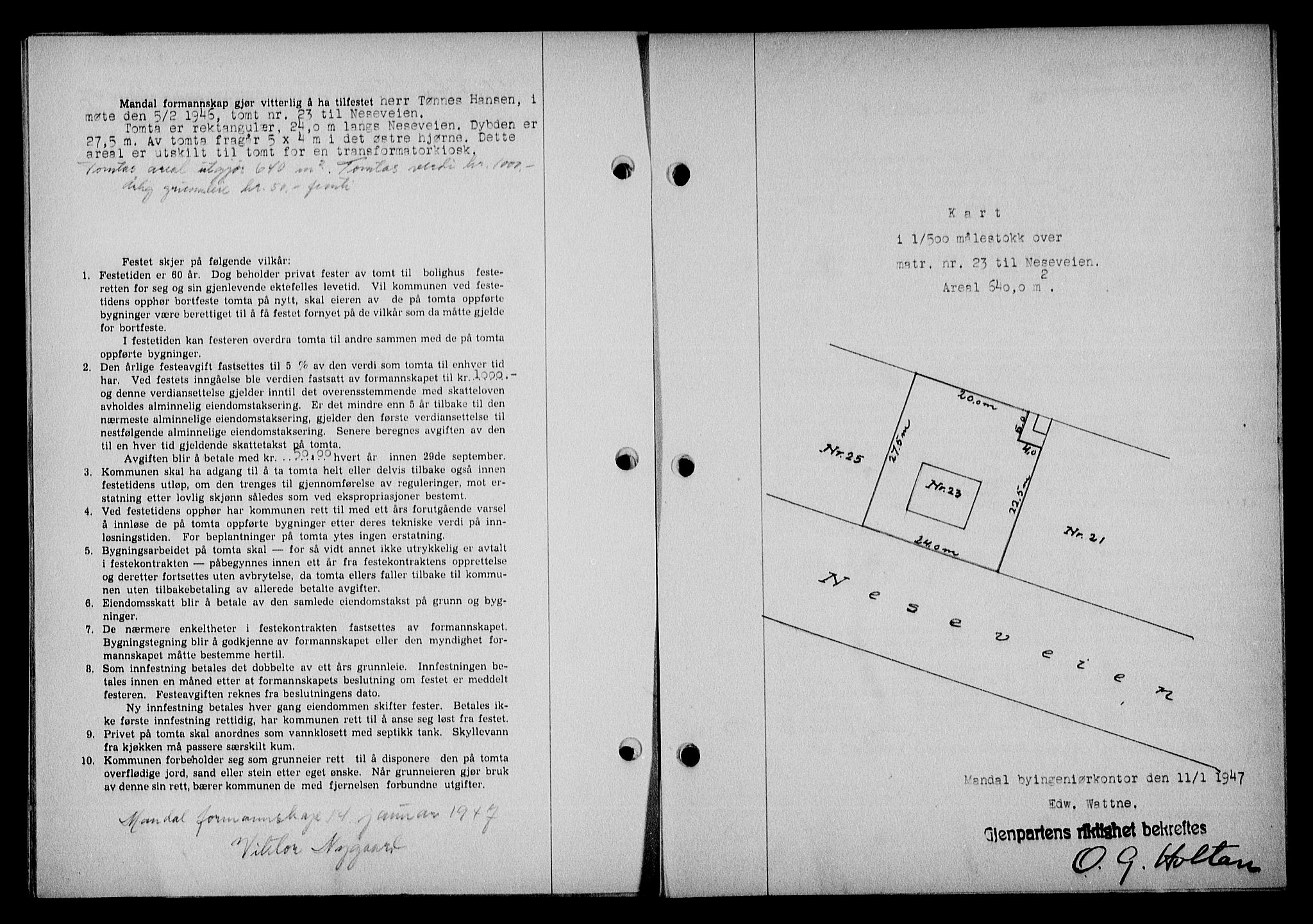 Mandal sorenskriveri, SAK/1221-0005/001/G/Gb/Gba/L0078: Mortgage book no. A-15, 1947-1947, Diary no: : 63/1947