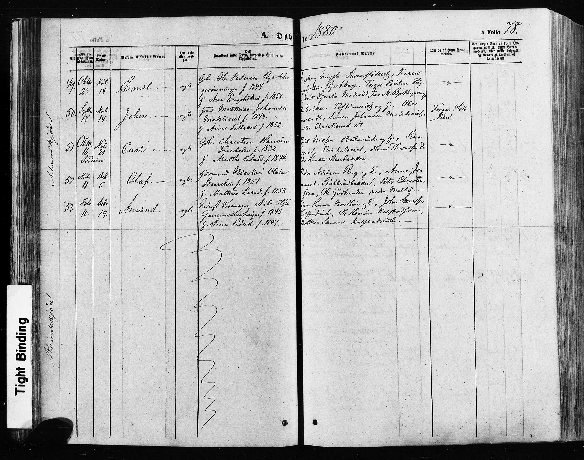 Gausdal prestekontor, SAH/PREST-090/H/Ha/Haa/L0010: Parish register (official) no. 10, 1867-1886, p. 78