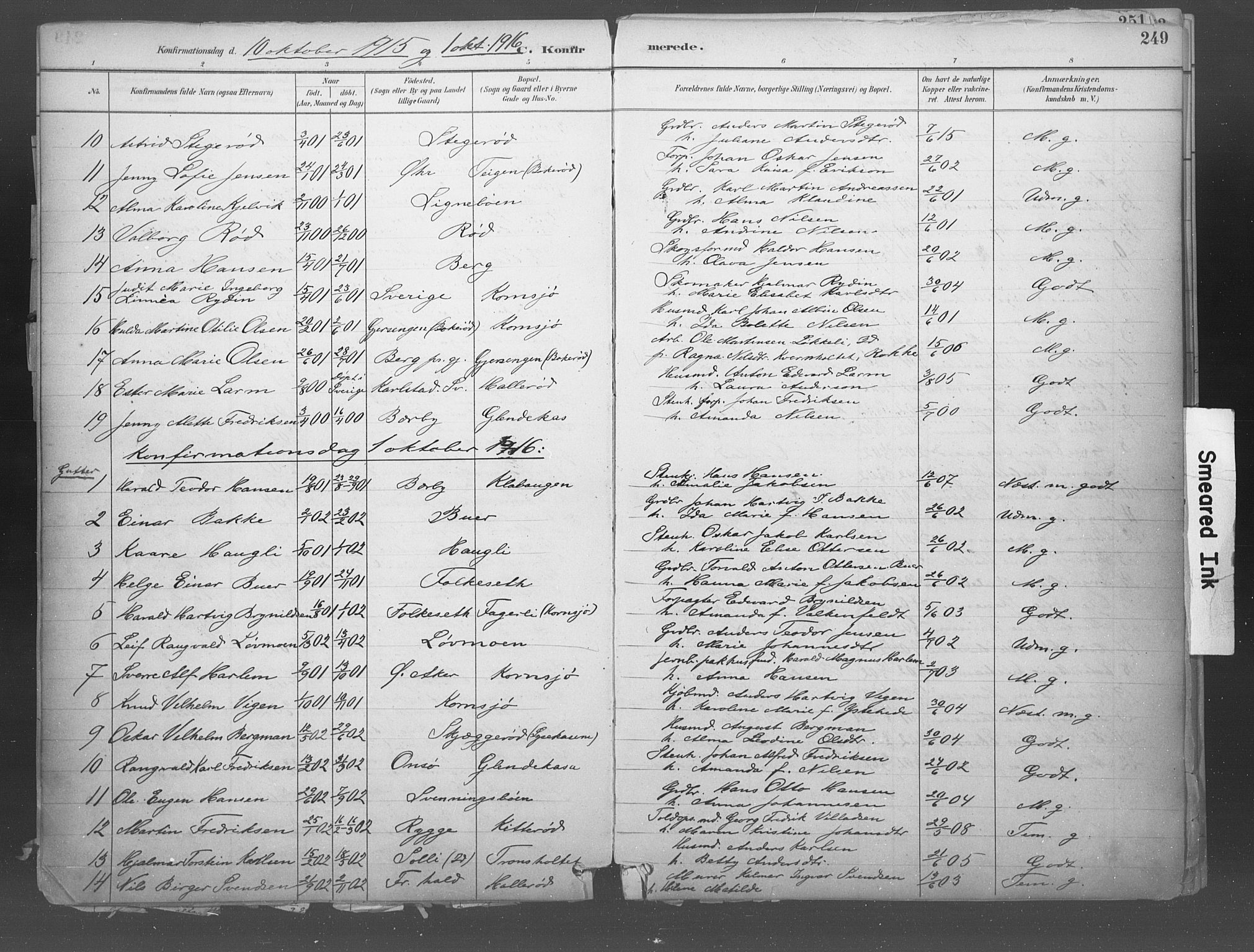 Idd prestekontor Kirkebøker, SAO/A-10911/F/Fb/L0002: Parish register (official) no. II 2, 1882-1923, p. 249
