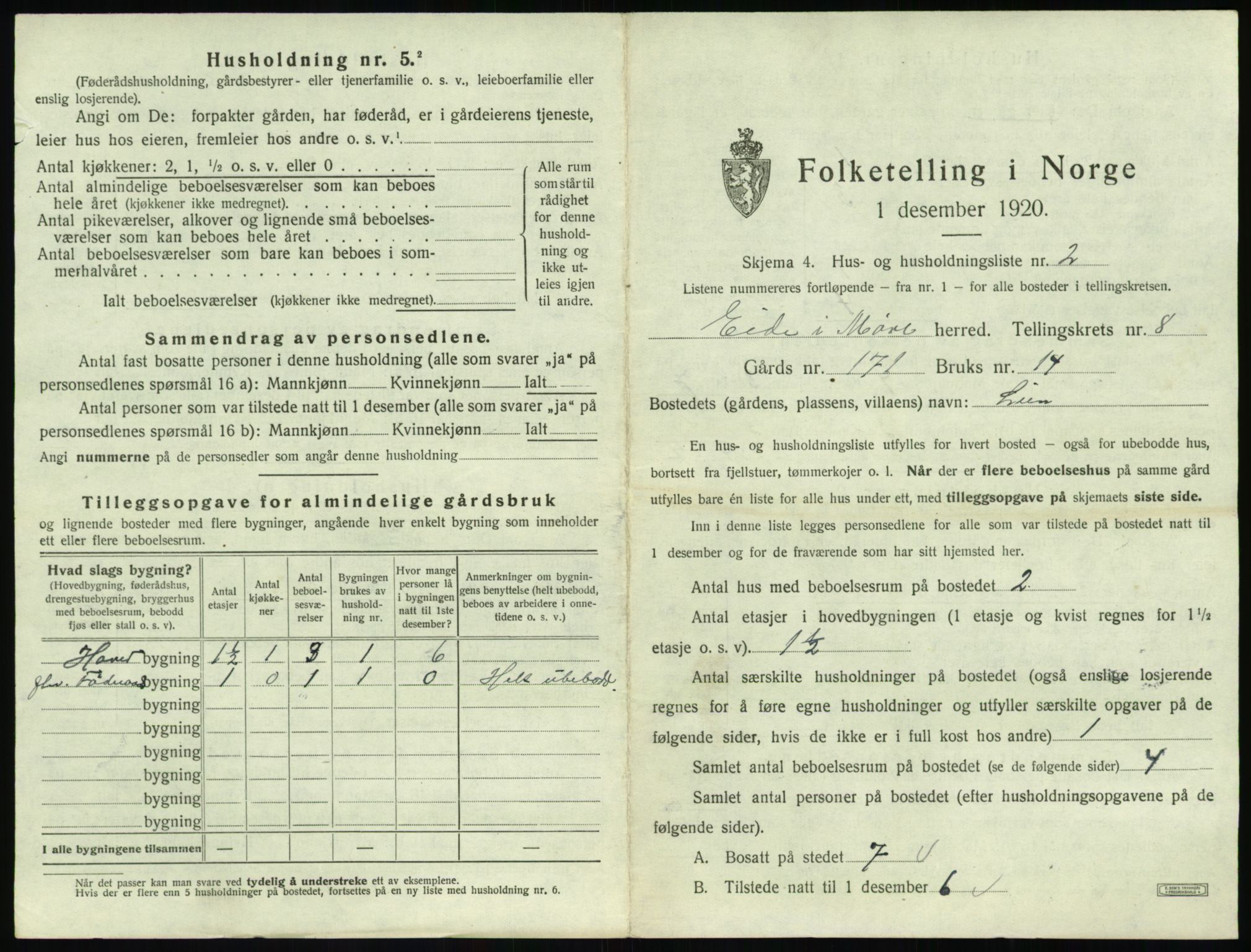 SAT, 1920 census for Eid (MR), 1920, p. 554