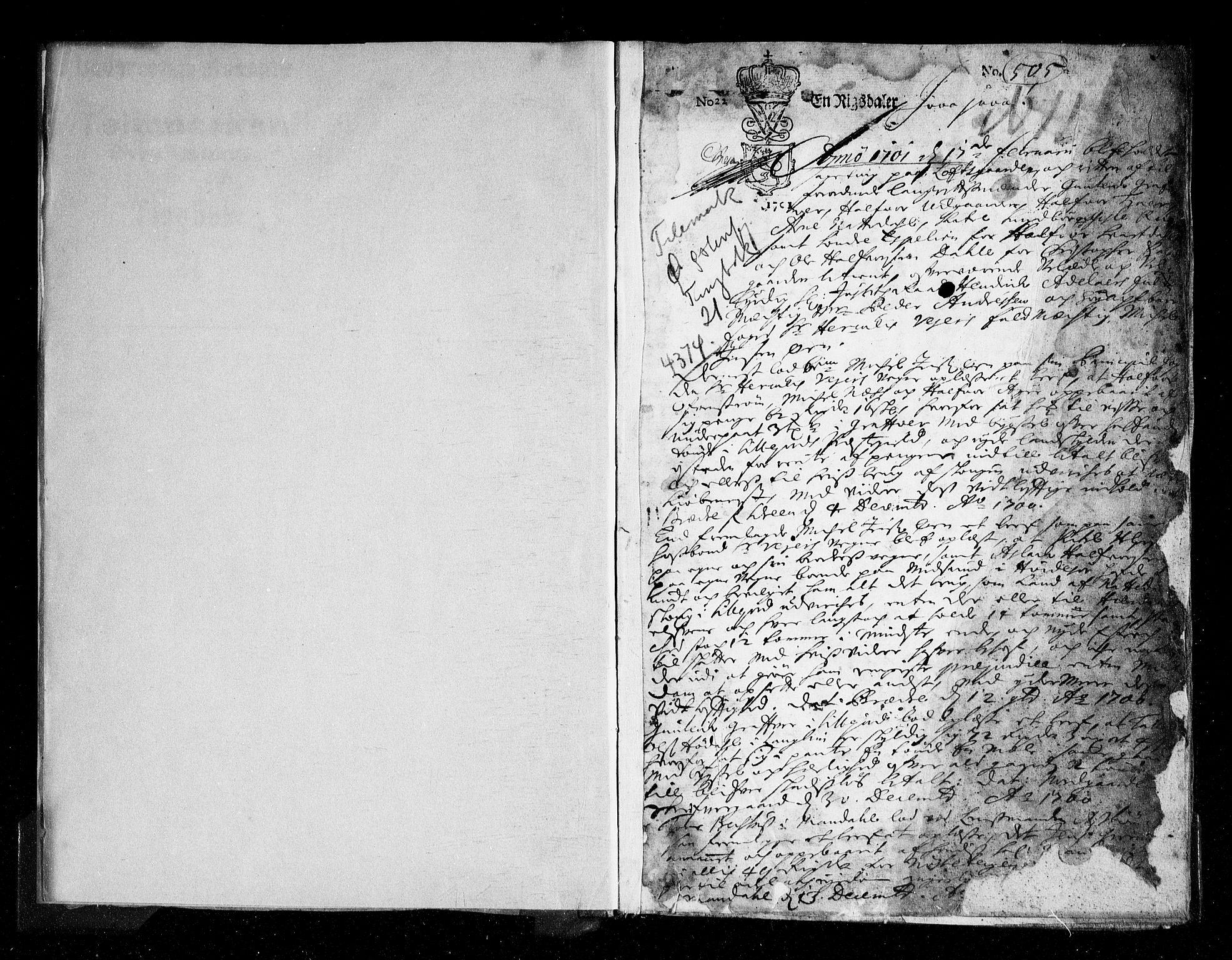 Øvre Telemark østfjelske sorenskriveri, SAKO/A-213/F/Fa/Faa/L0021: Tingbok, 1701-1703, p. 1