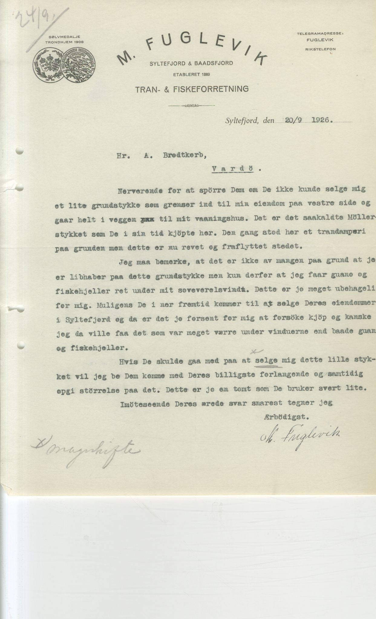 Brodtkorb handel A/S, VAMU/A-0001/Q/Qb/L0003: Faste eiendommer i Vardø Herred, 1862-1939, p. 417