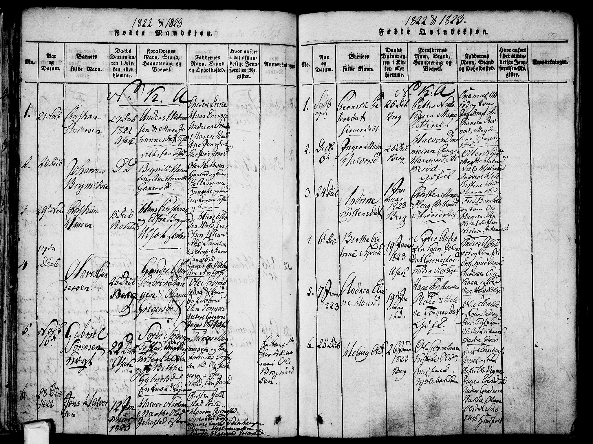 Berg prestekontor Kirkebøker, AV/SAO-A-10902/F/Fa/L0002: Parish register (official) no. I 2, 1815-1831, p. 74