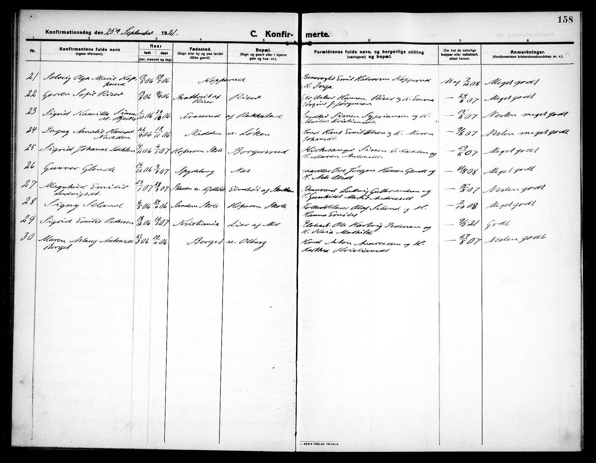 Høland prestekontor Kirkebøker, AV/SAO-A-10346a/F/Fa/L0016: Parish register (official) no. I 16, 1912-1921, p. 158