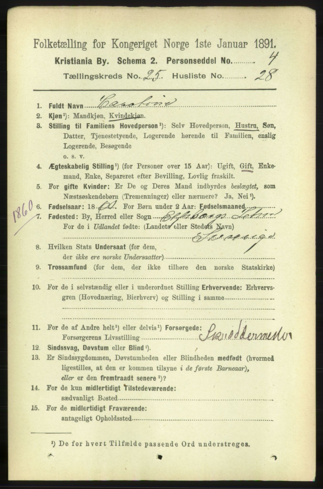 RA, 1891 census for 0301 Kristiania, 1891, p. 12758