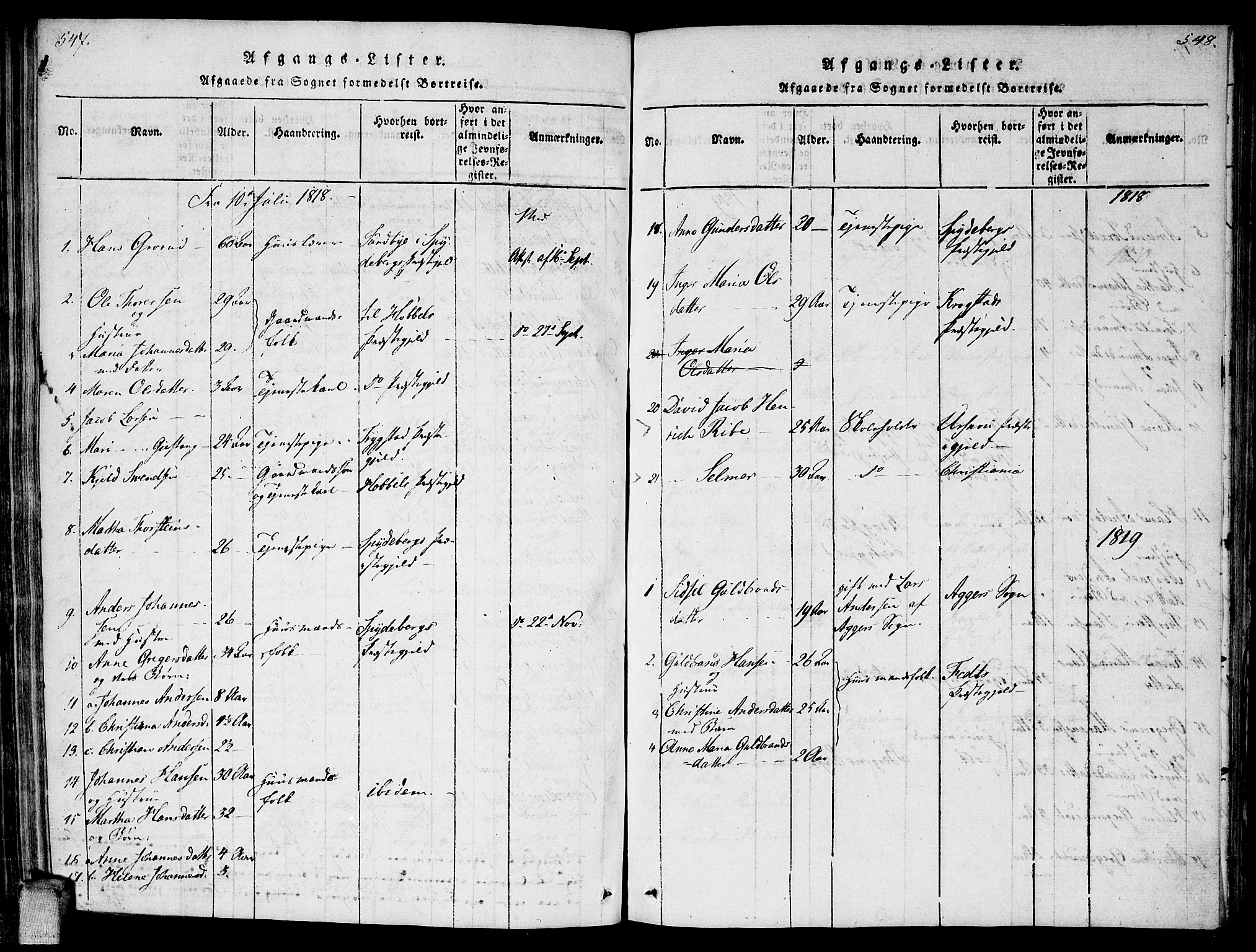 Enebakk prestekontor Kirkebøker, AV/SAO-A-10171c/F/Fa/L0006: Parish register (official) no. I 6, 1815-1832, p. 547-548