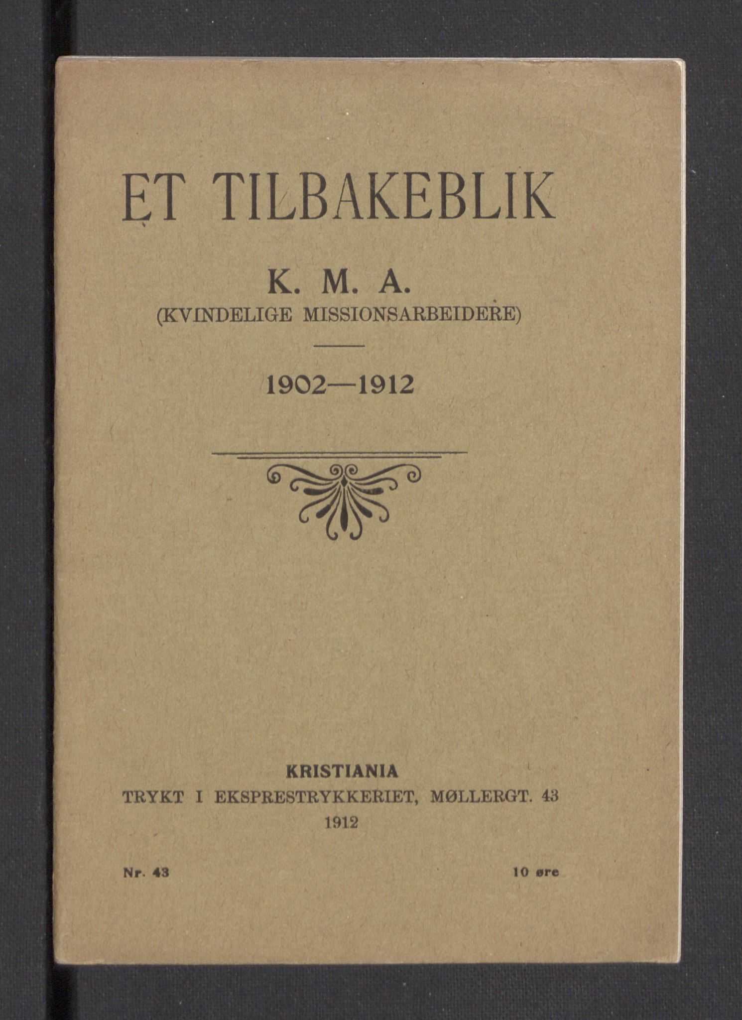 Kvinnelige Misjonsarbeidere, AV/RA-PA-0699/F/Fa/L0001/0008: -- / Trykte beretninger. 10-, 20, 25, og 30-årsjubileum, 1902-1932